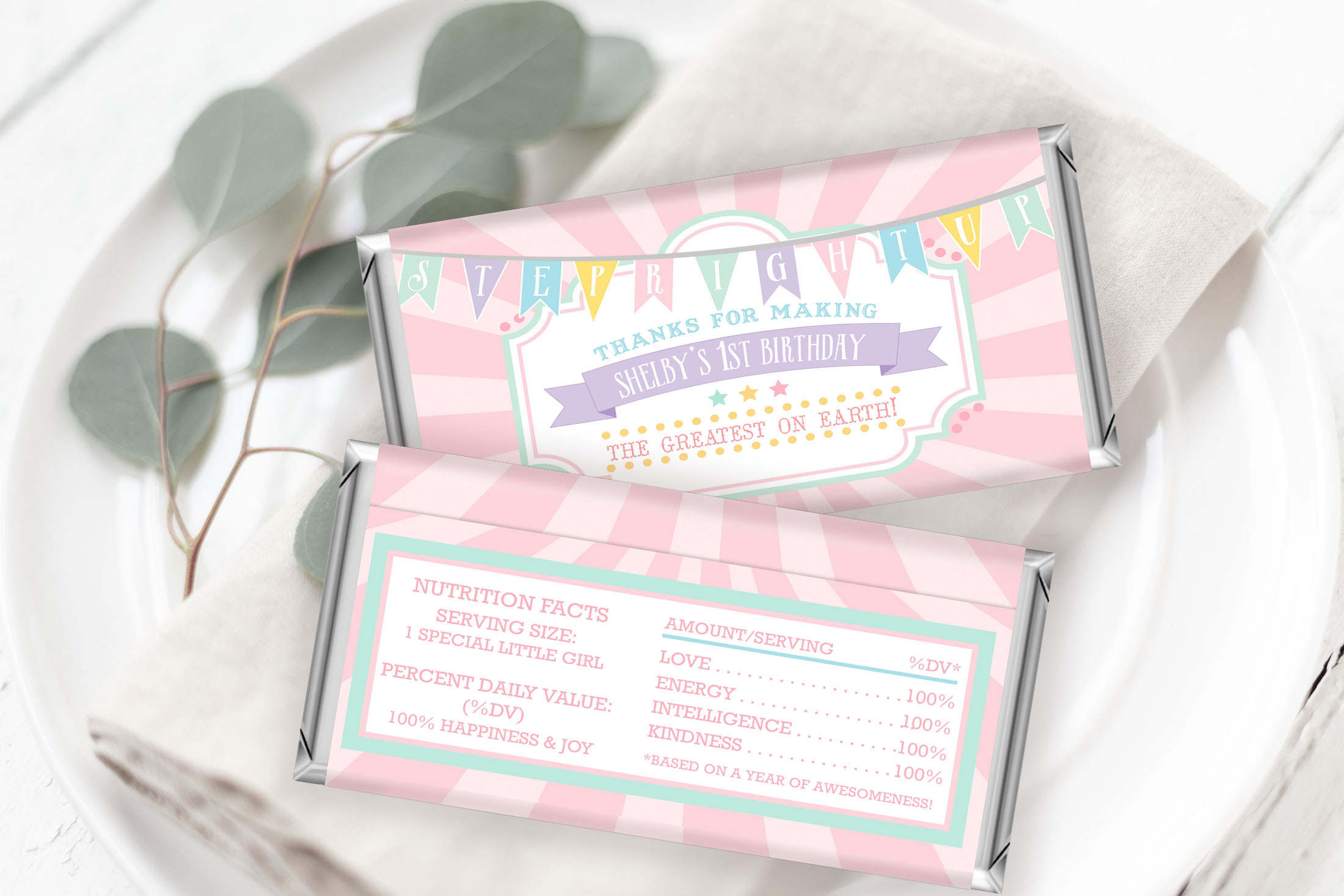 Pastel Circus Candy Wrappers- Pink Burst design preview
