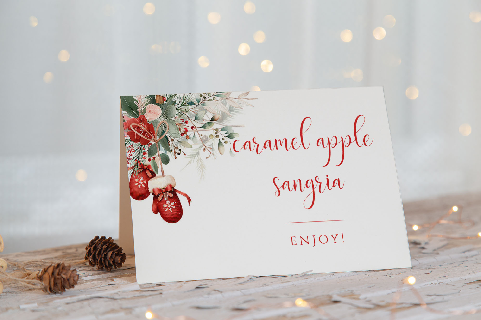 Merry Little Baby Shower Food Cards- Mittens design preview