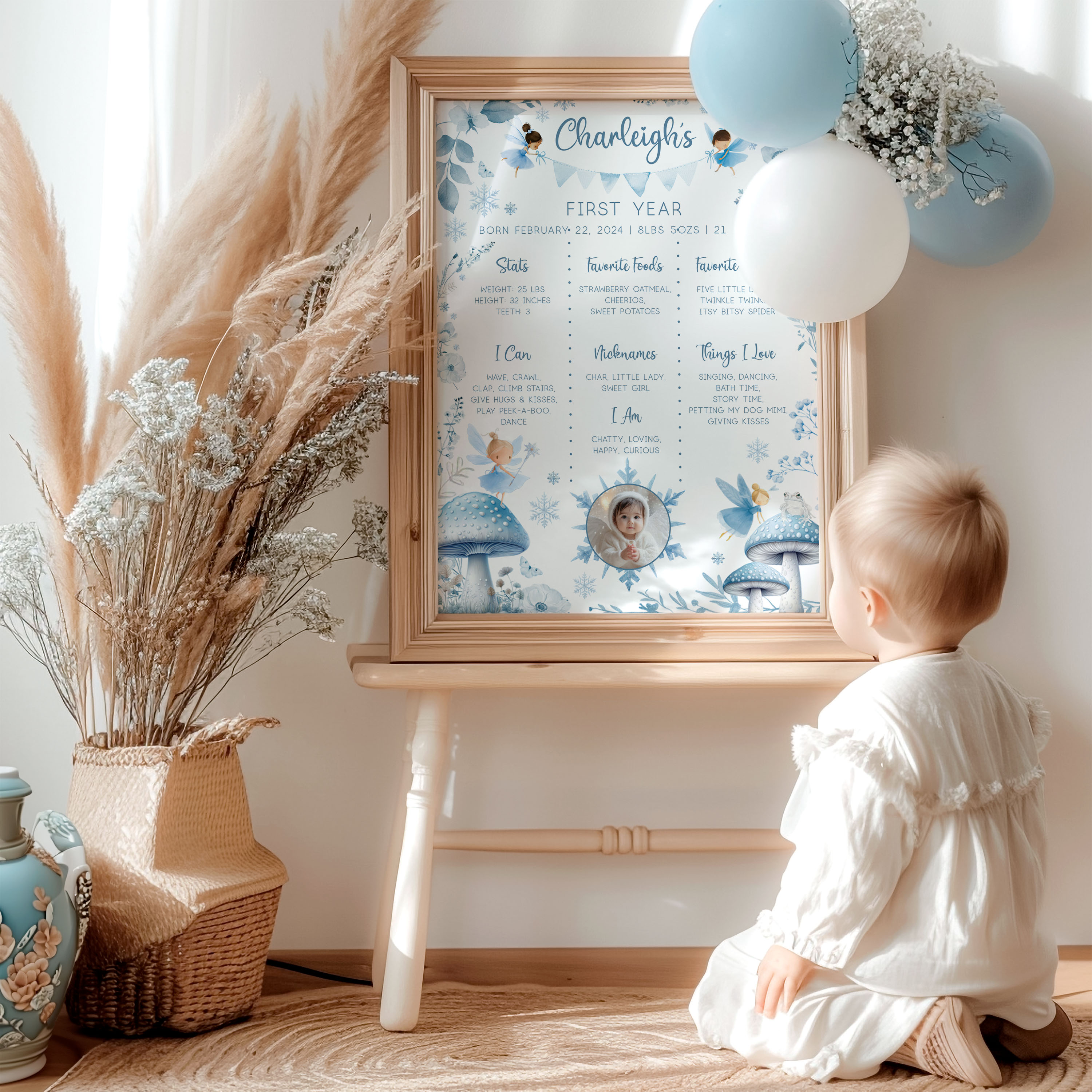 Winter Fairies Milestone Signs design preview