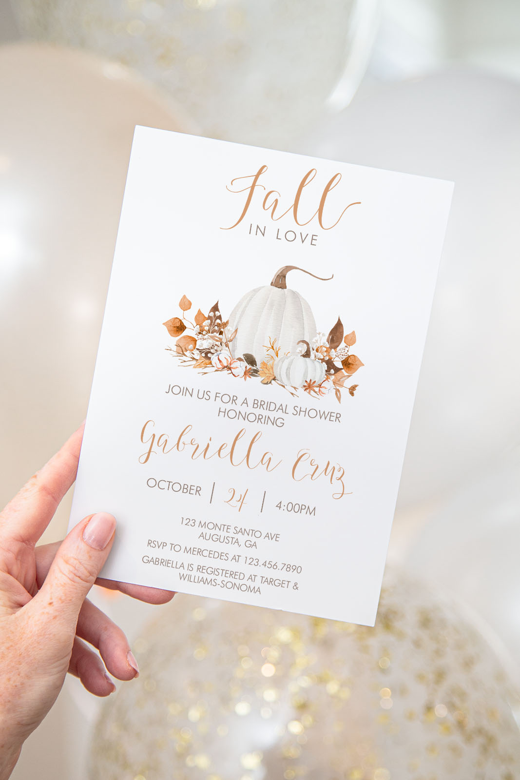 Ivory Pumpkins Invitation- Bridal Shower design preview