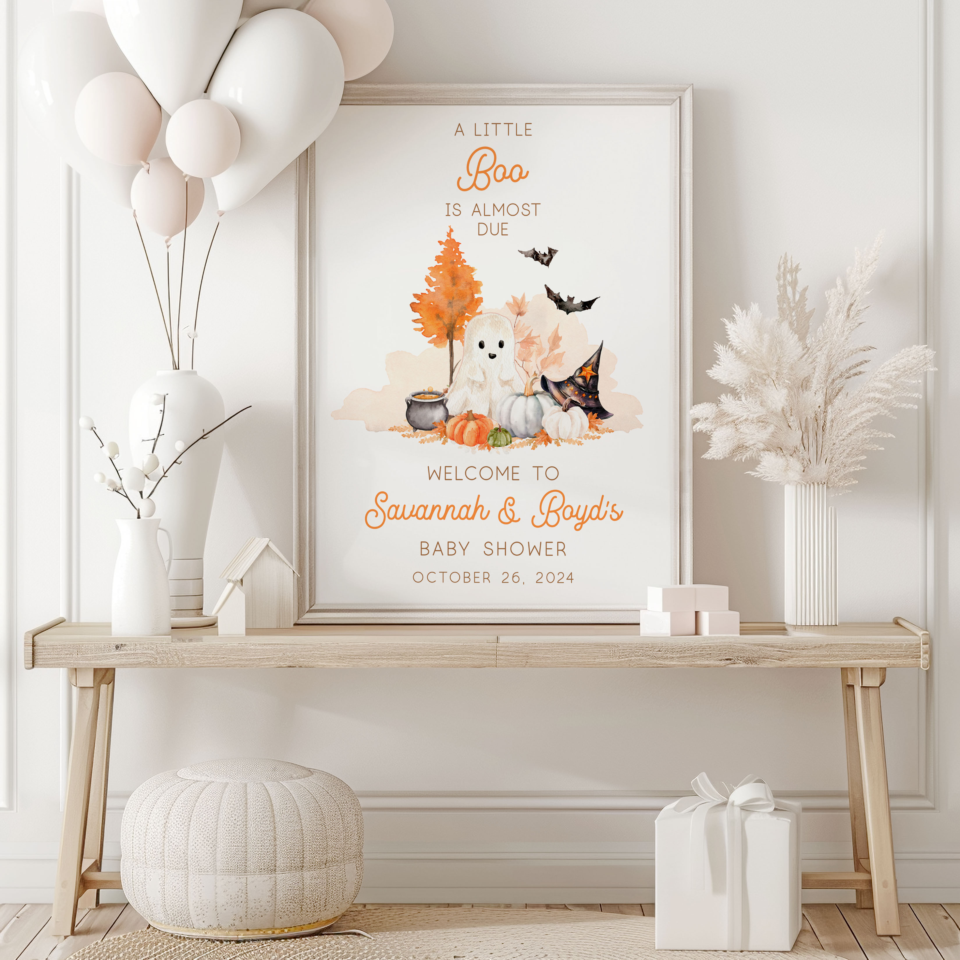 Little Boo Baby Shower Welcome Signs design preview