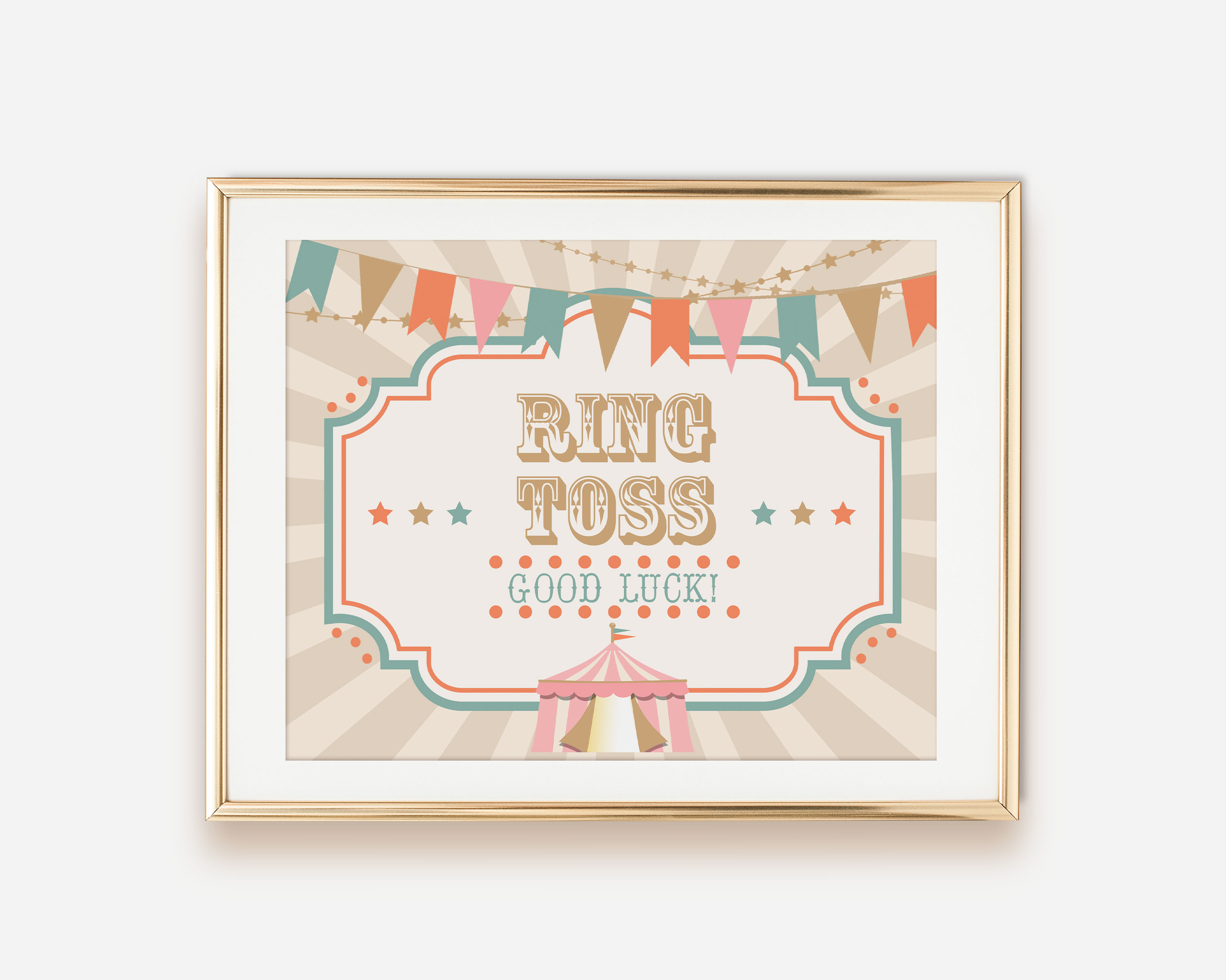 Pink Boho Circus Game Signs- Burst design preview