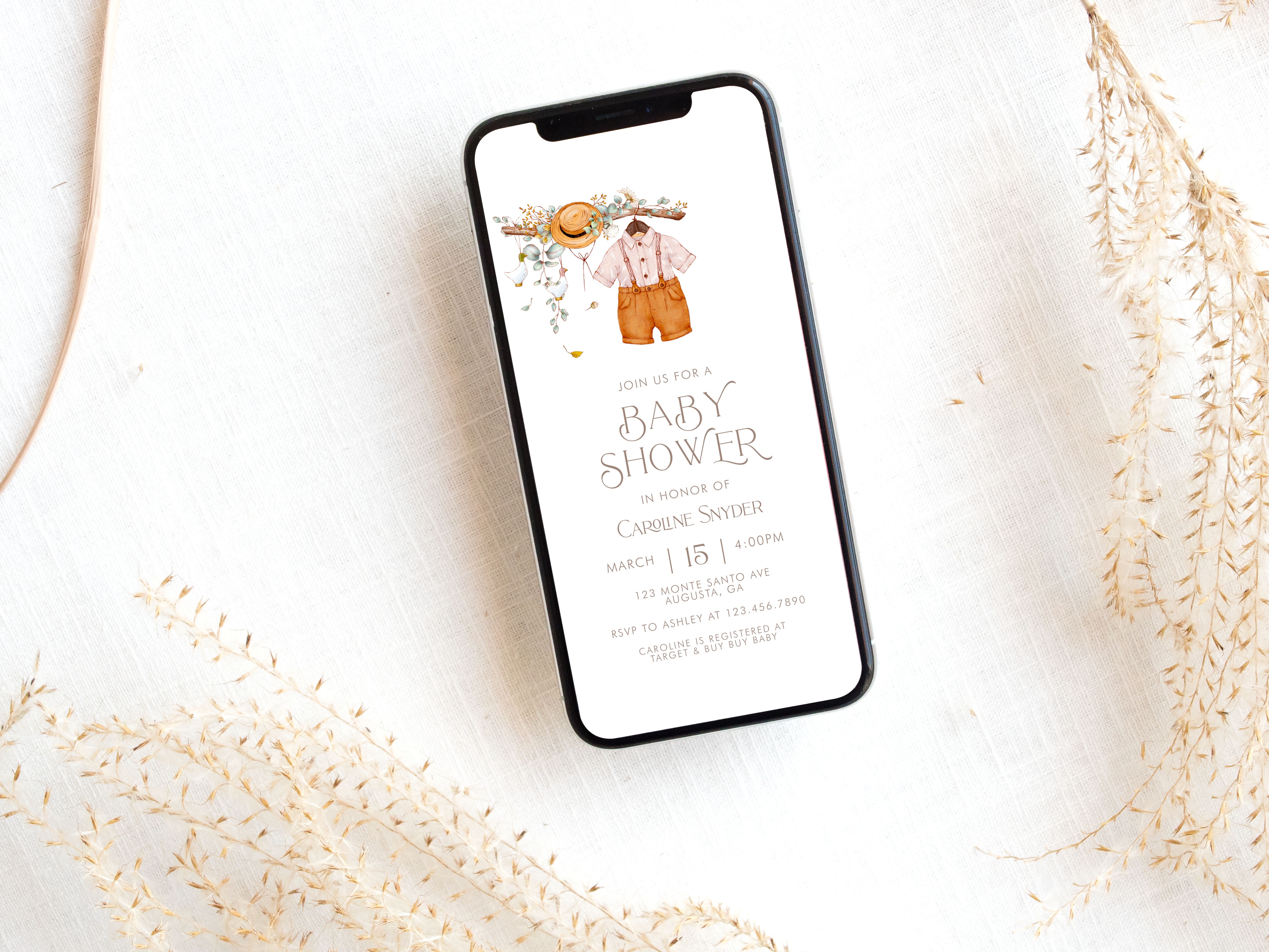 Storybook Baby Shower Smart Phone Invitation- Baby Boy design preview