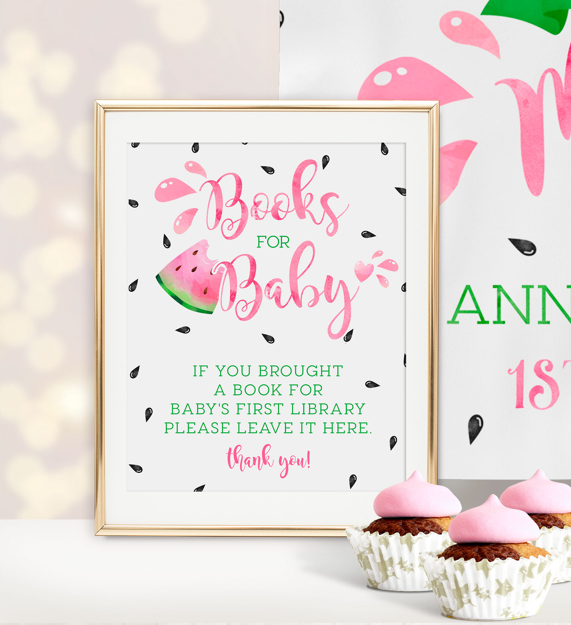 Watermelon Books for Baby Sign design preview