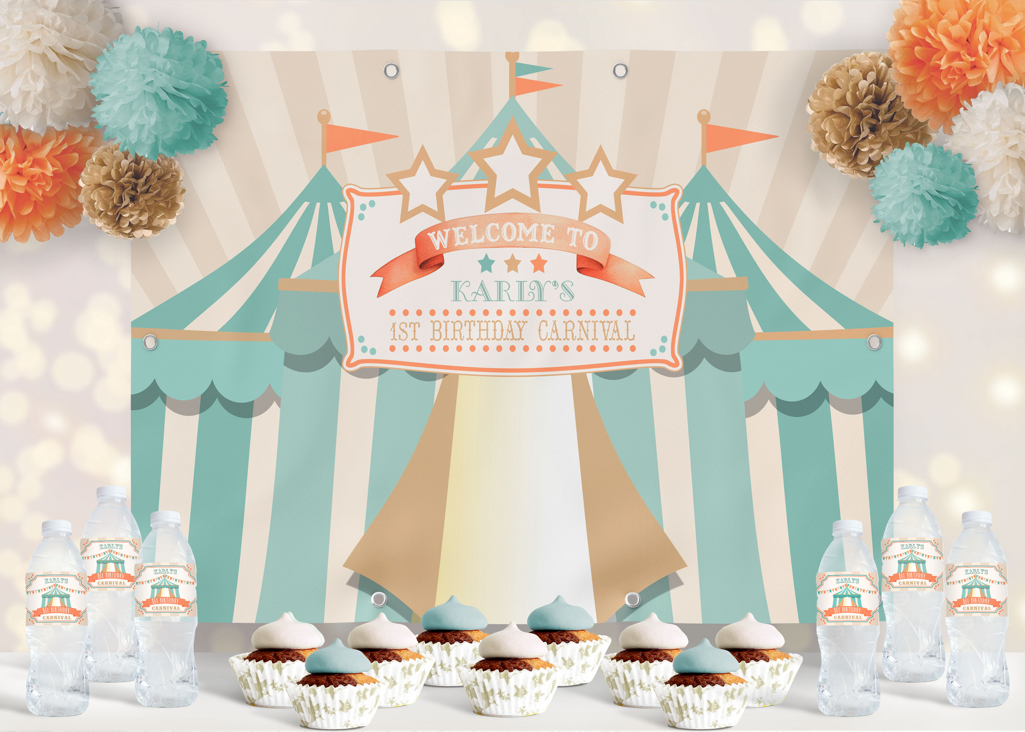 Boho Circus Backdrop design preview