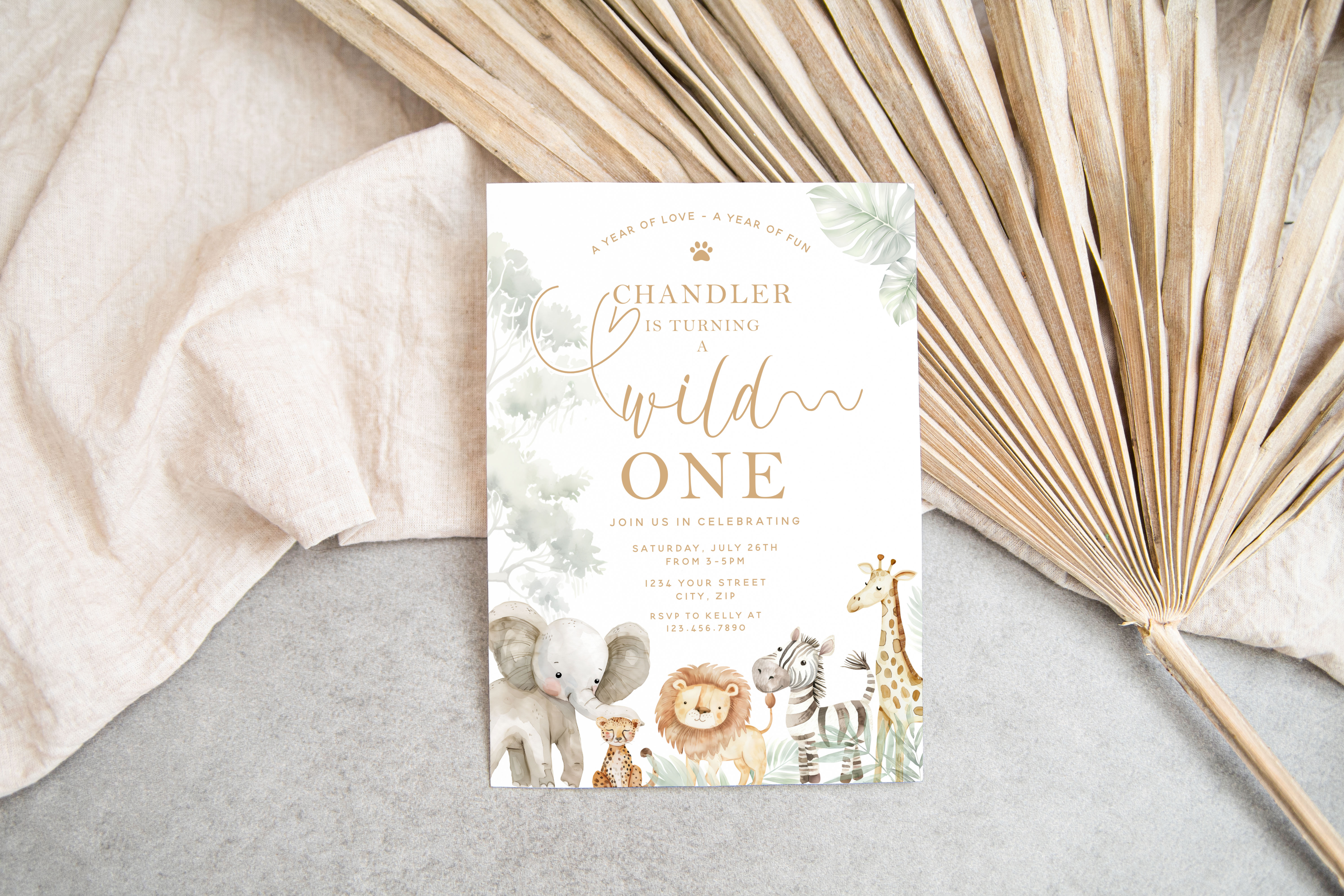 Wild One First Birthday Invitation design preview