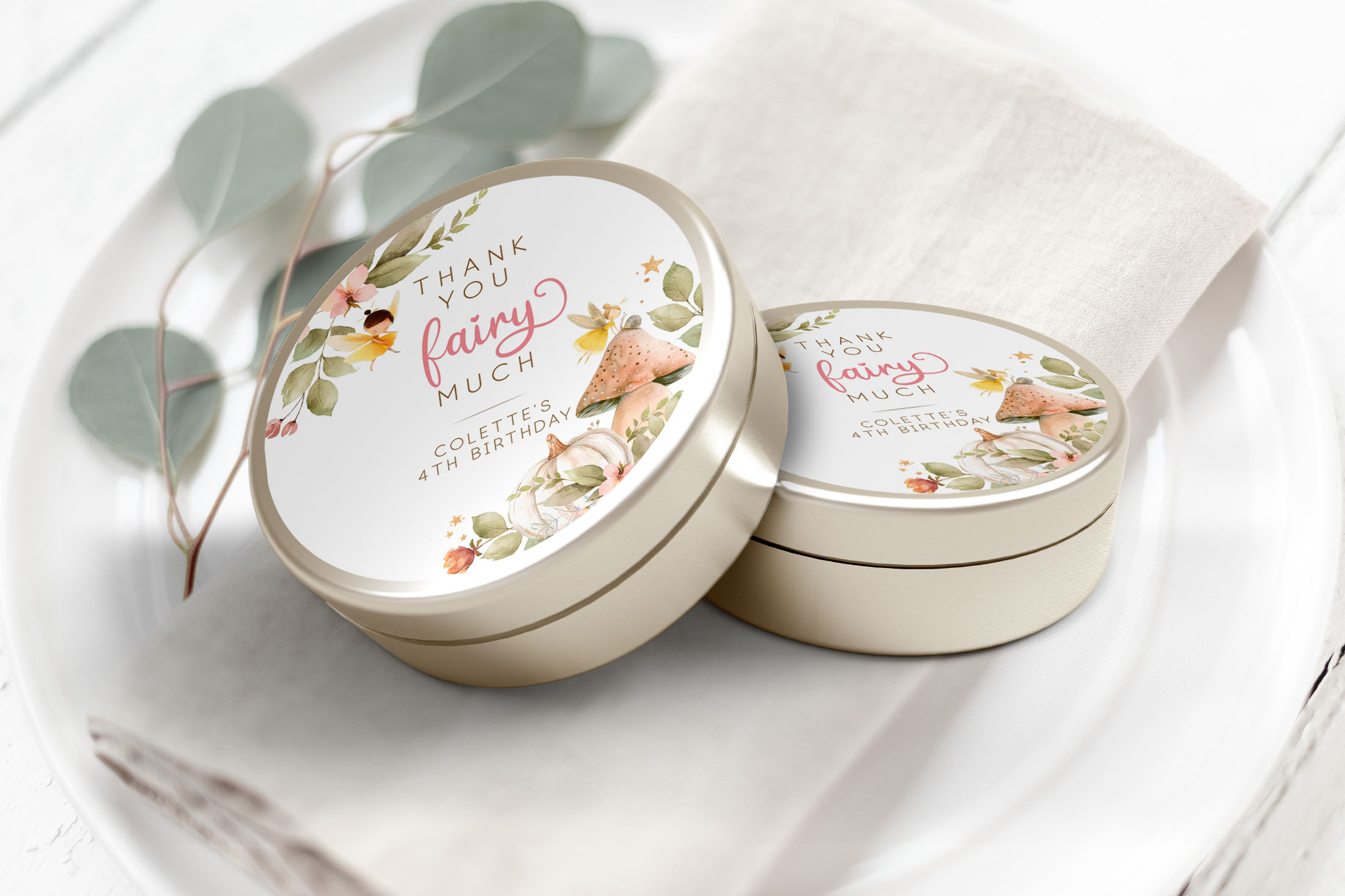 Autumn Fairies Favor Circles design preview