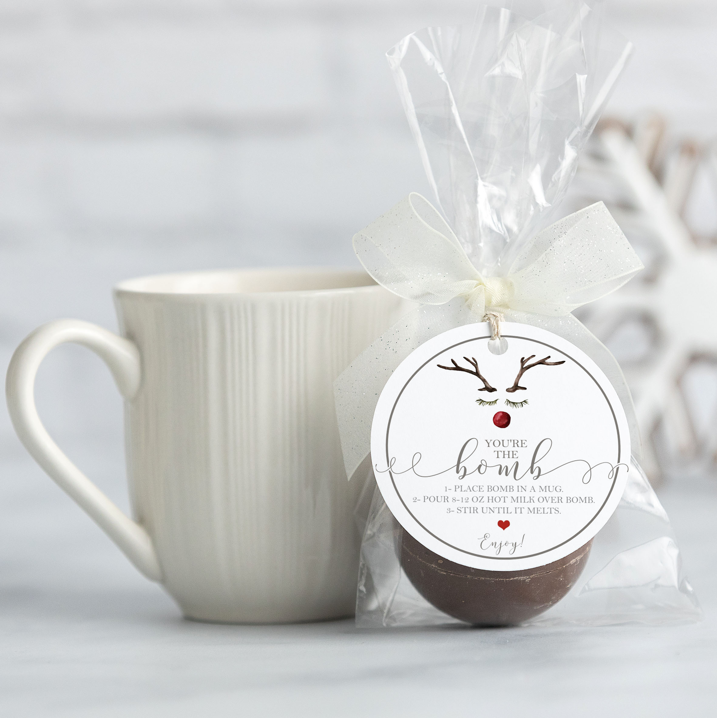 Rudolph Cocoa Bomb Tag design preview