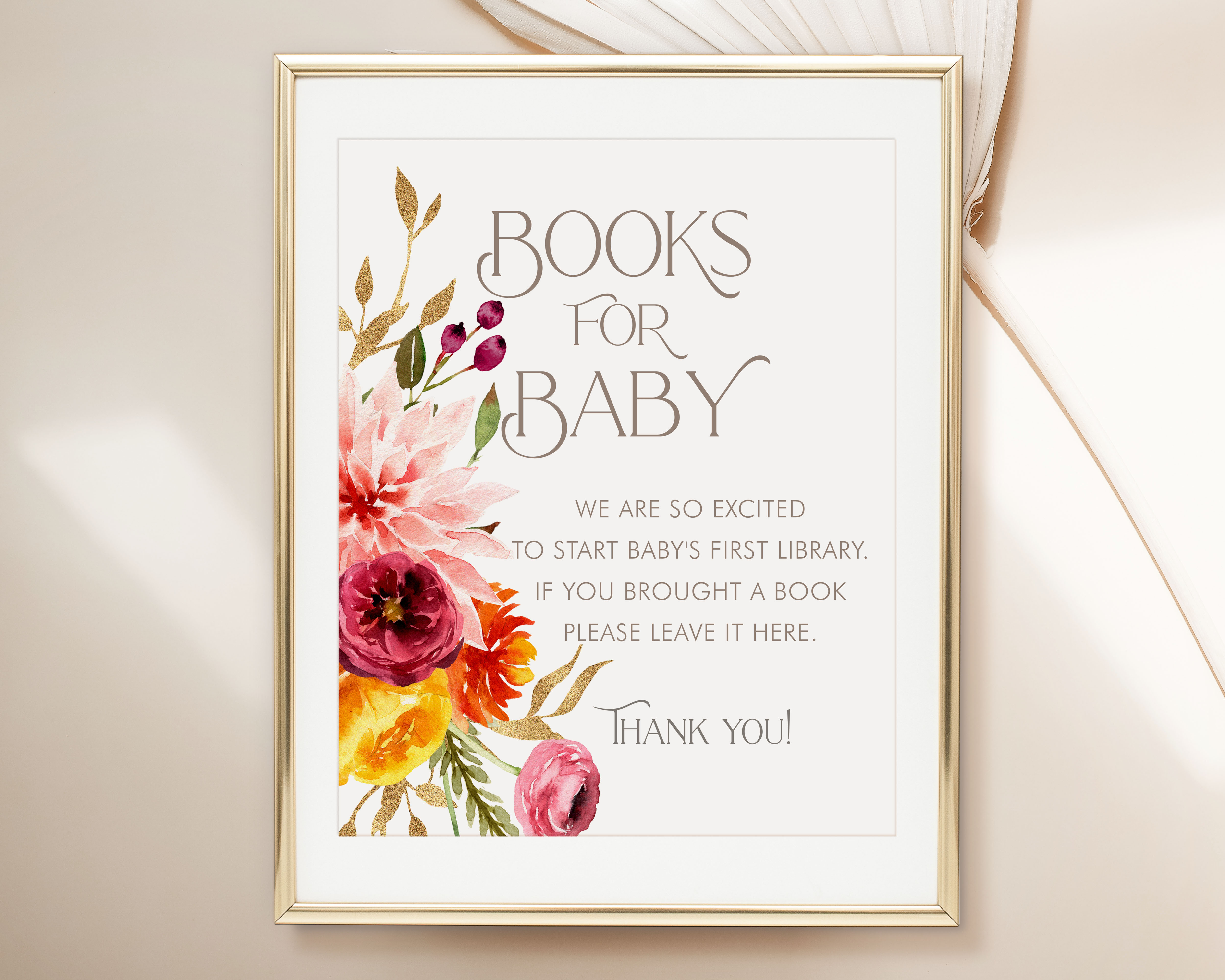 Fall Floral Books for Baby Signs design preview