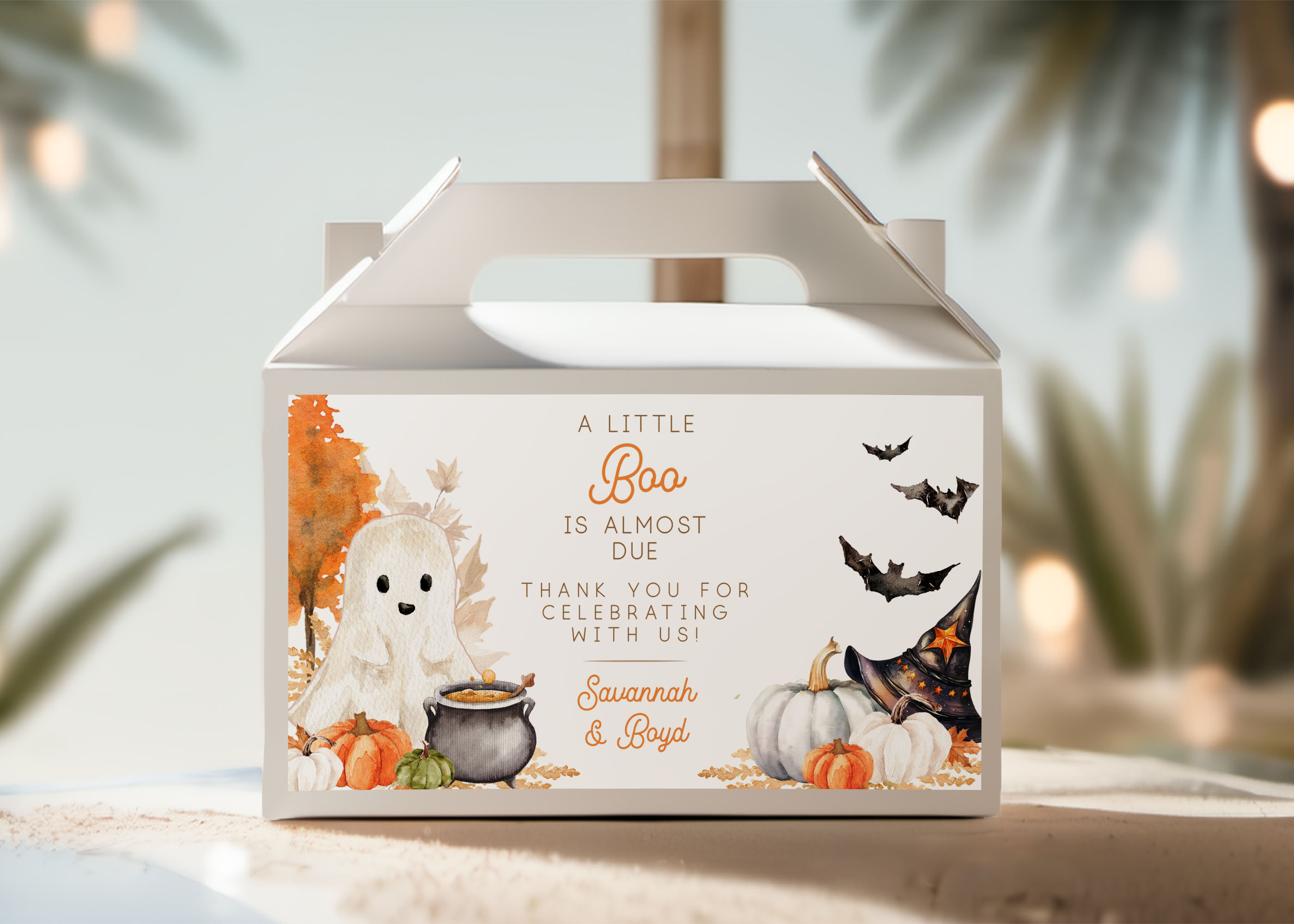 Little Boo Baby Shower Gable Box Label design preview