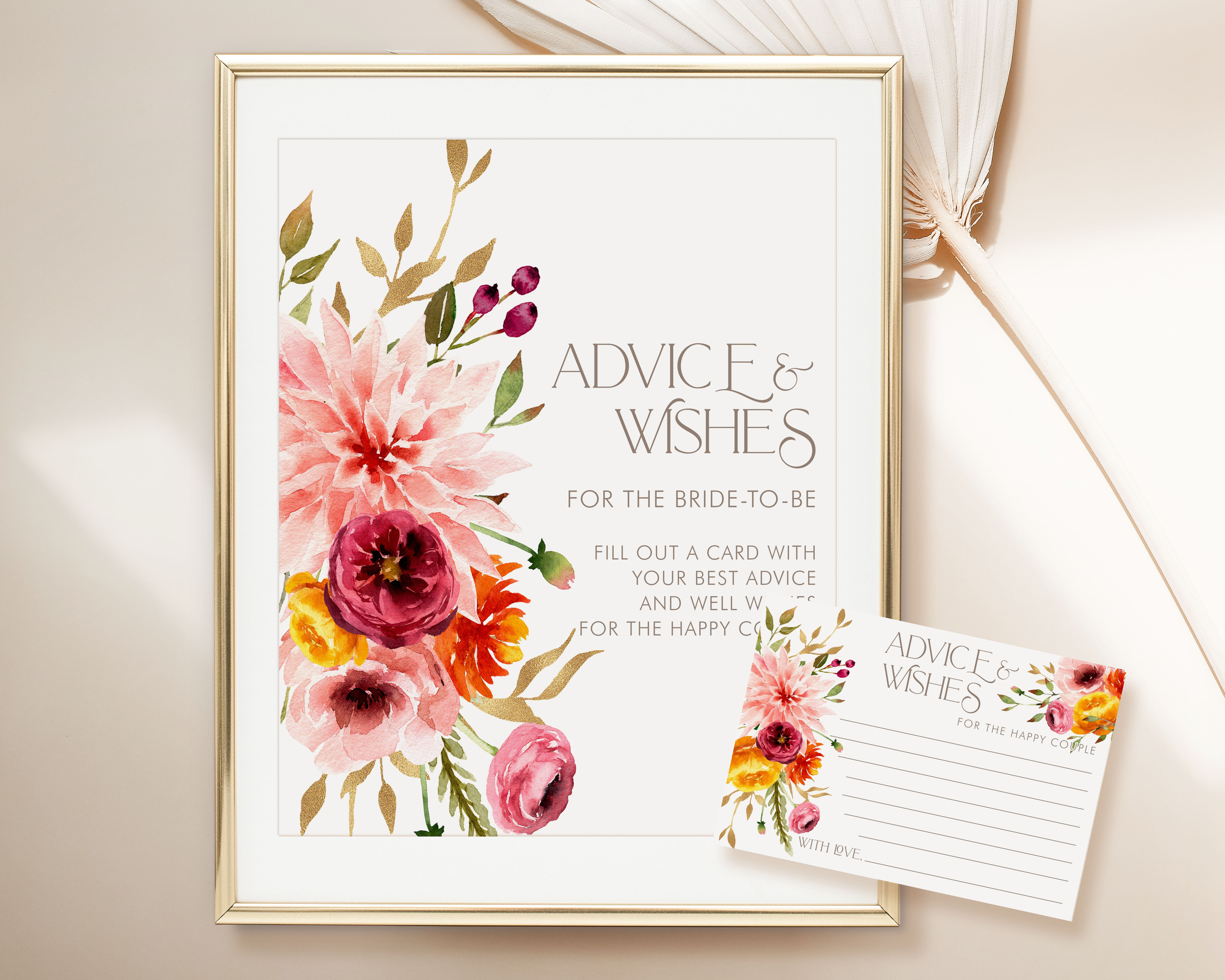 Fall Floral Advice Signs & Cards- Bridal Shower design preview