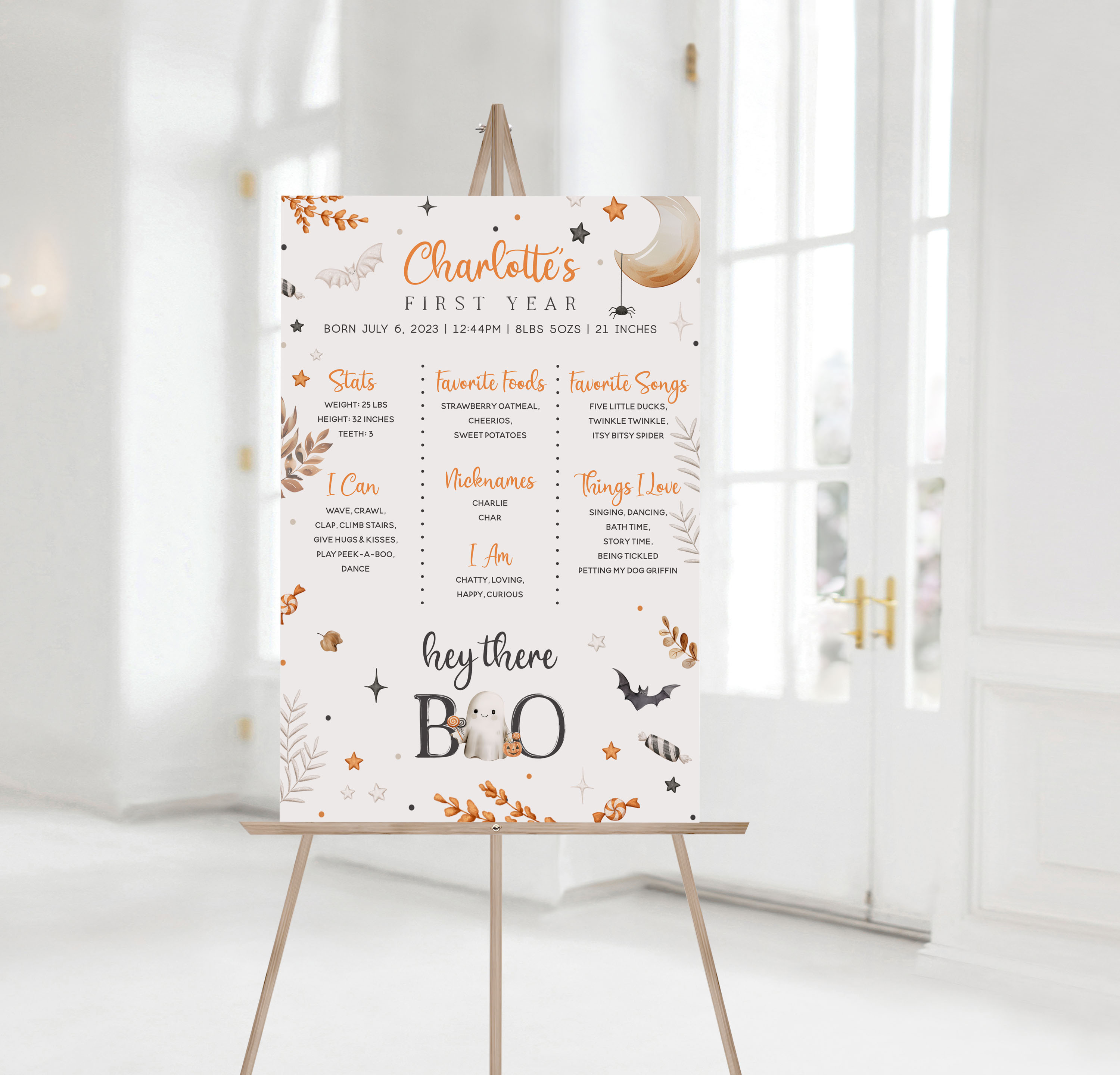 Hey There Boo Milestone Signs design preview