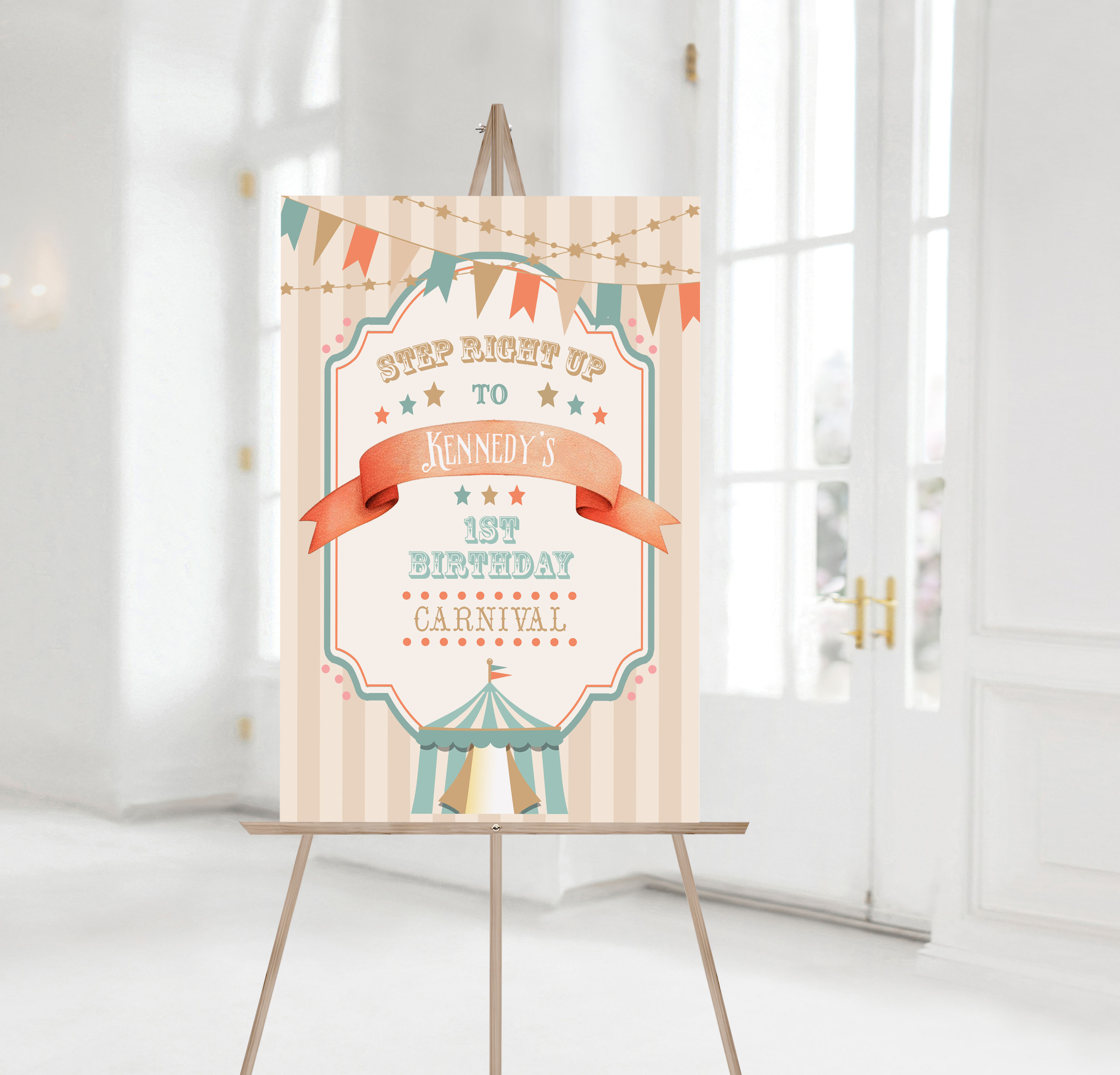 Boho Circus Welcome Signs- Stripe design preview