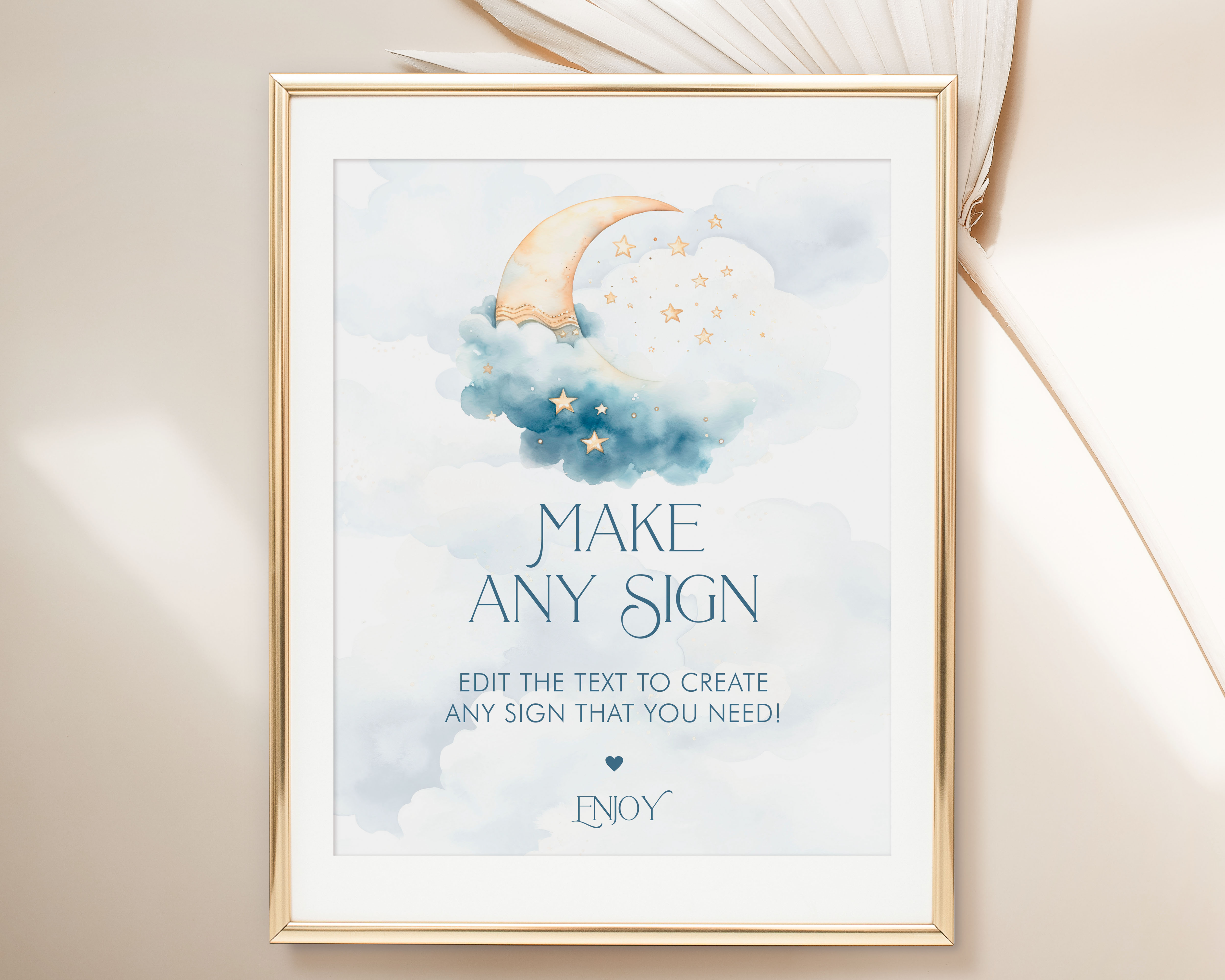 Over the Moon Custom Signs- Blue design preview