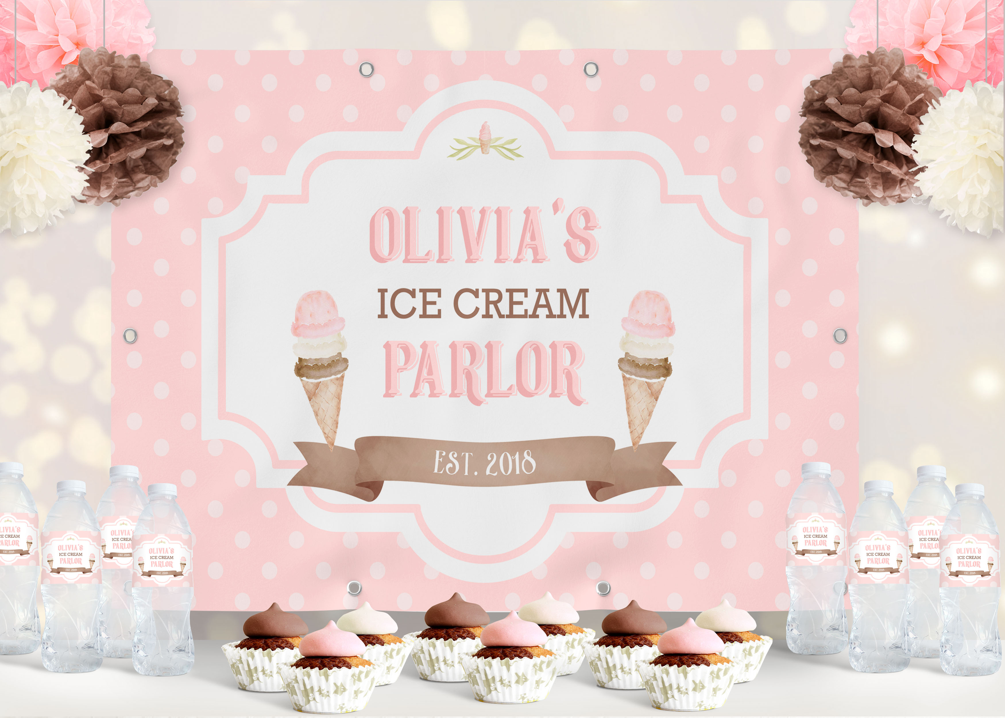 Ice Cream Backdrop- Polka Dot design preview