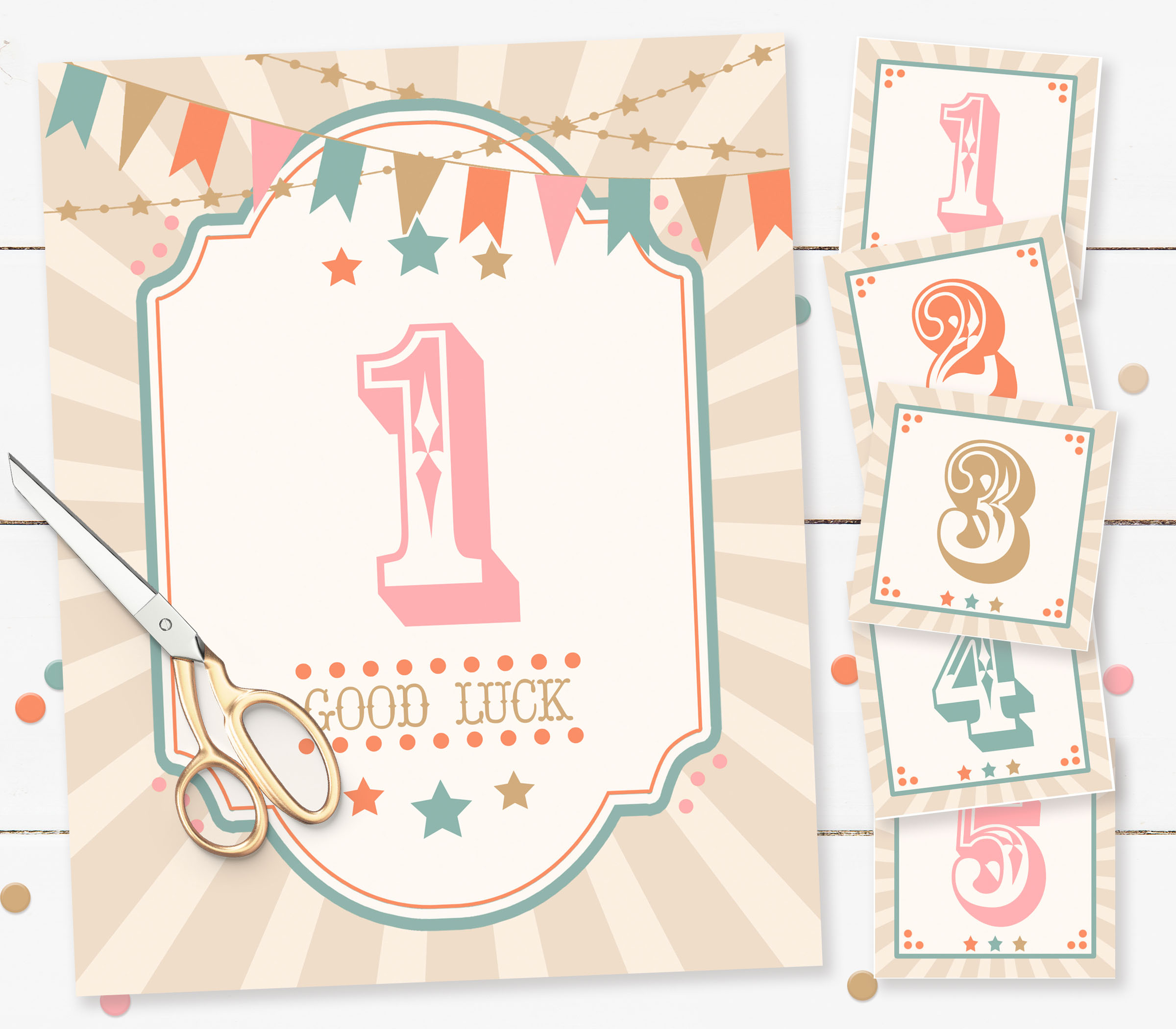 Boho Circus Cake Walk Game- Pink design preview