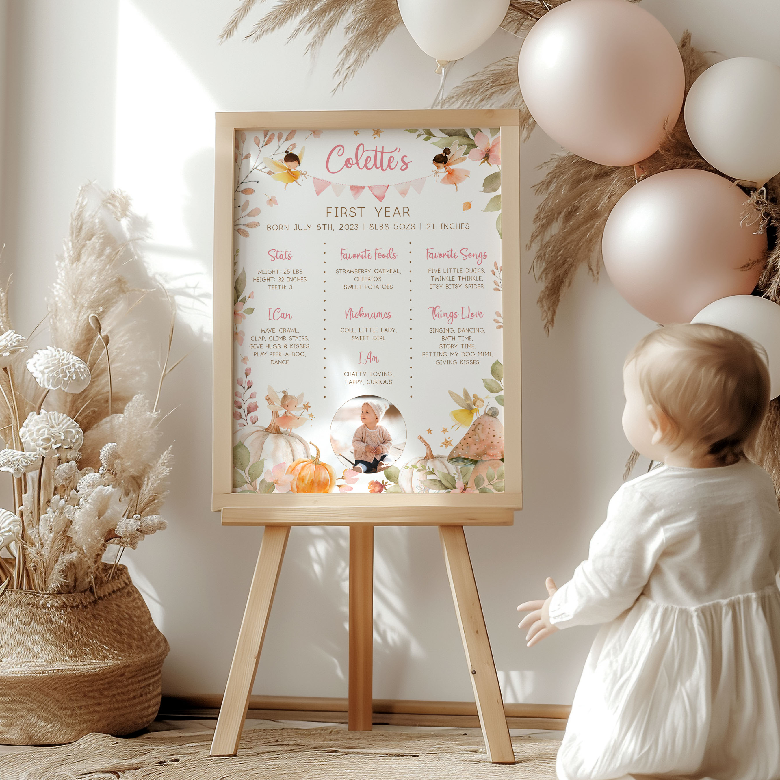 Autumn Fairies Milestone Signs design preview