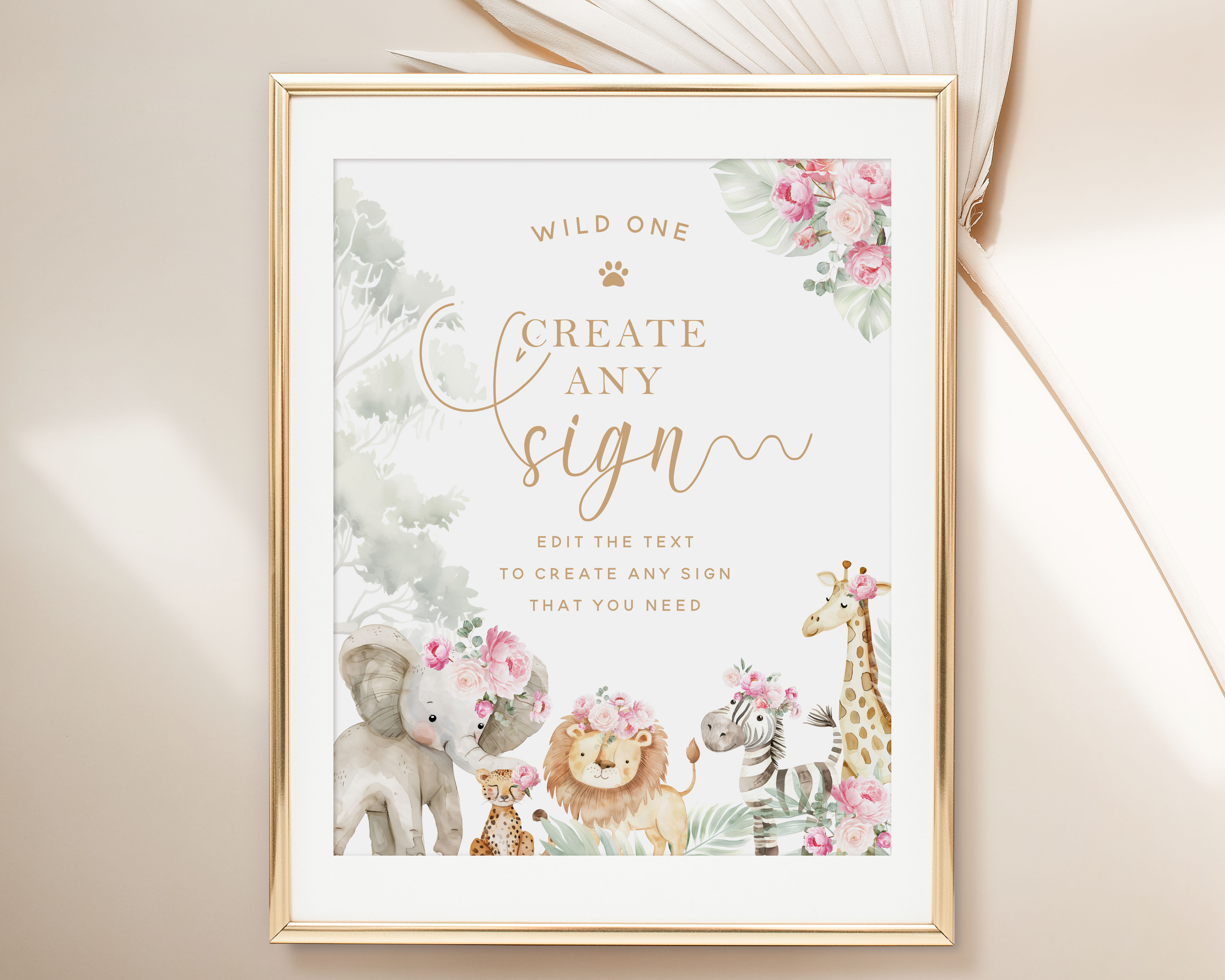 Wild One DIY Sign- Pink design preview