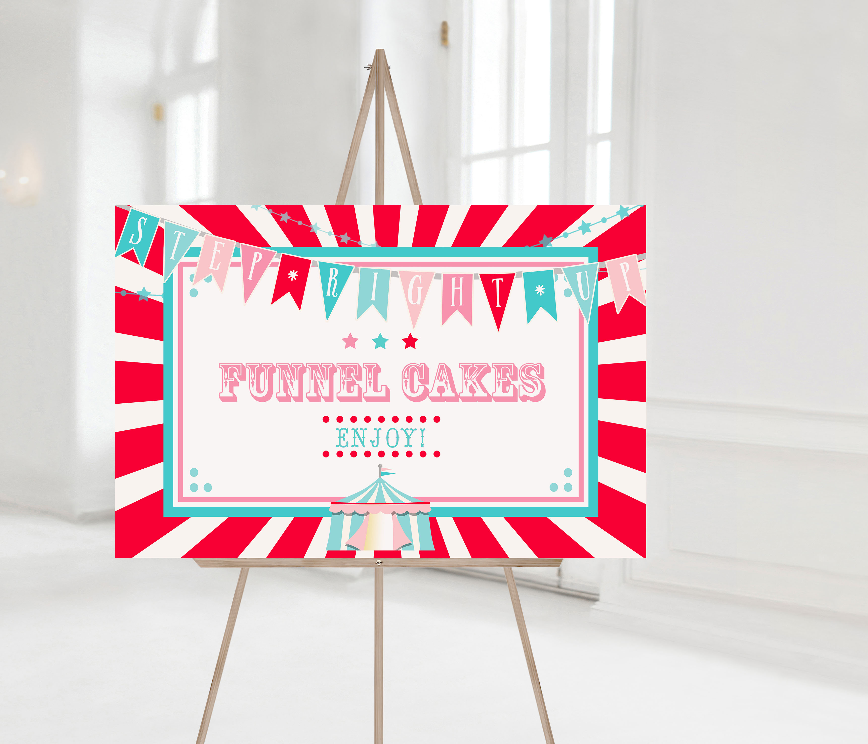 Red & Pink Long Banner- 24 x 36- Red Burst design preview