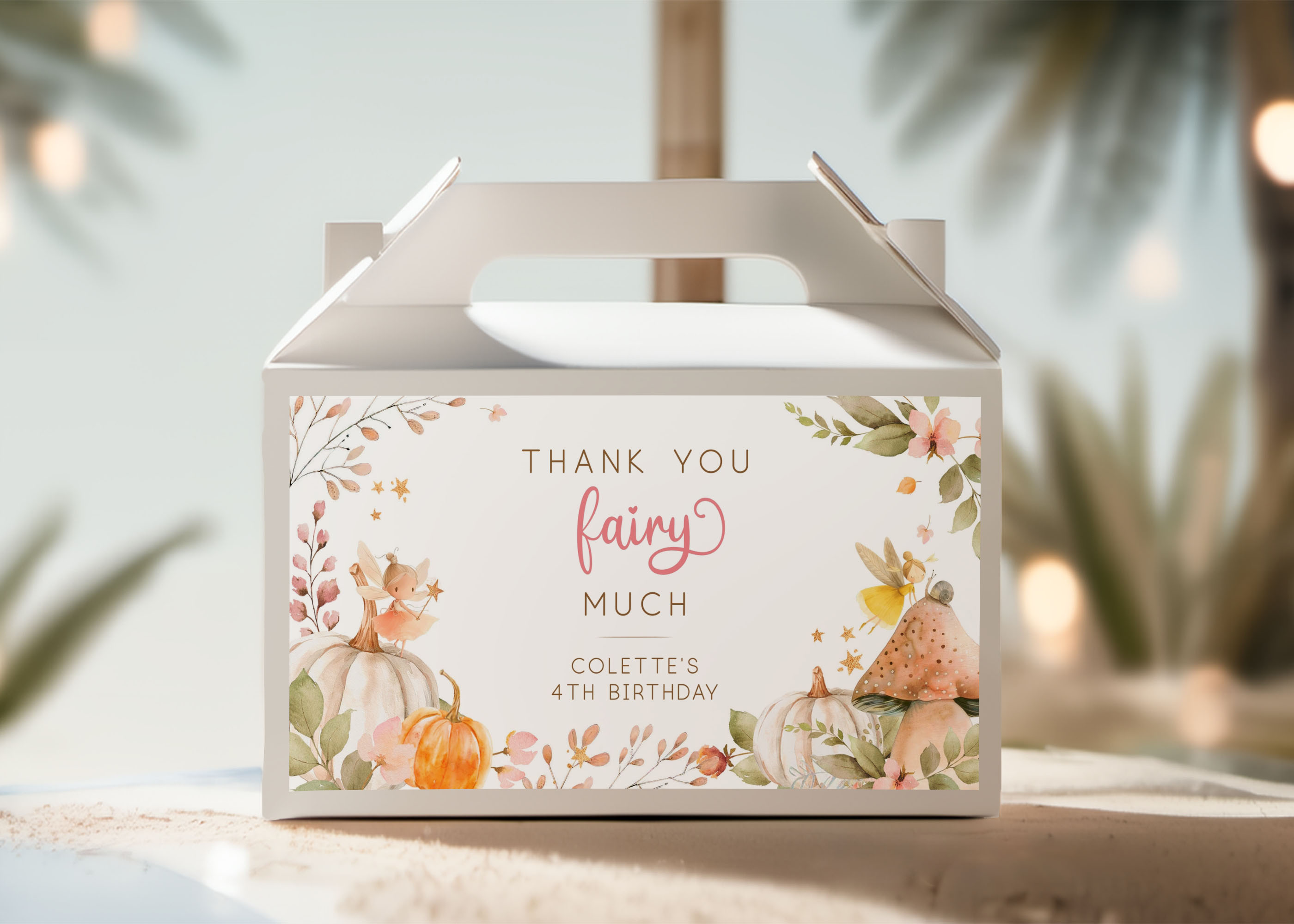 Autumn Fairies Gable Box Label design preview