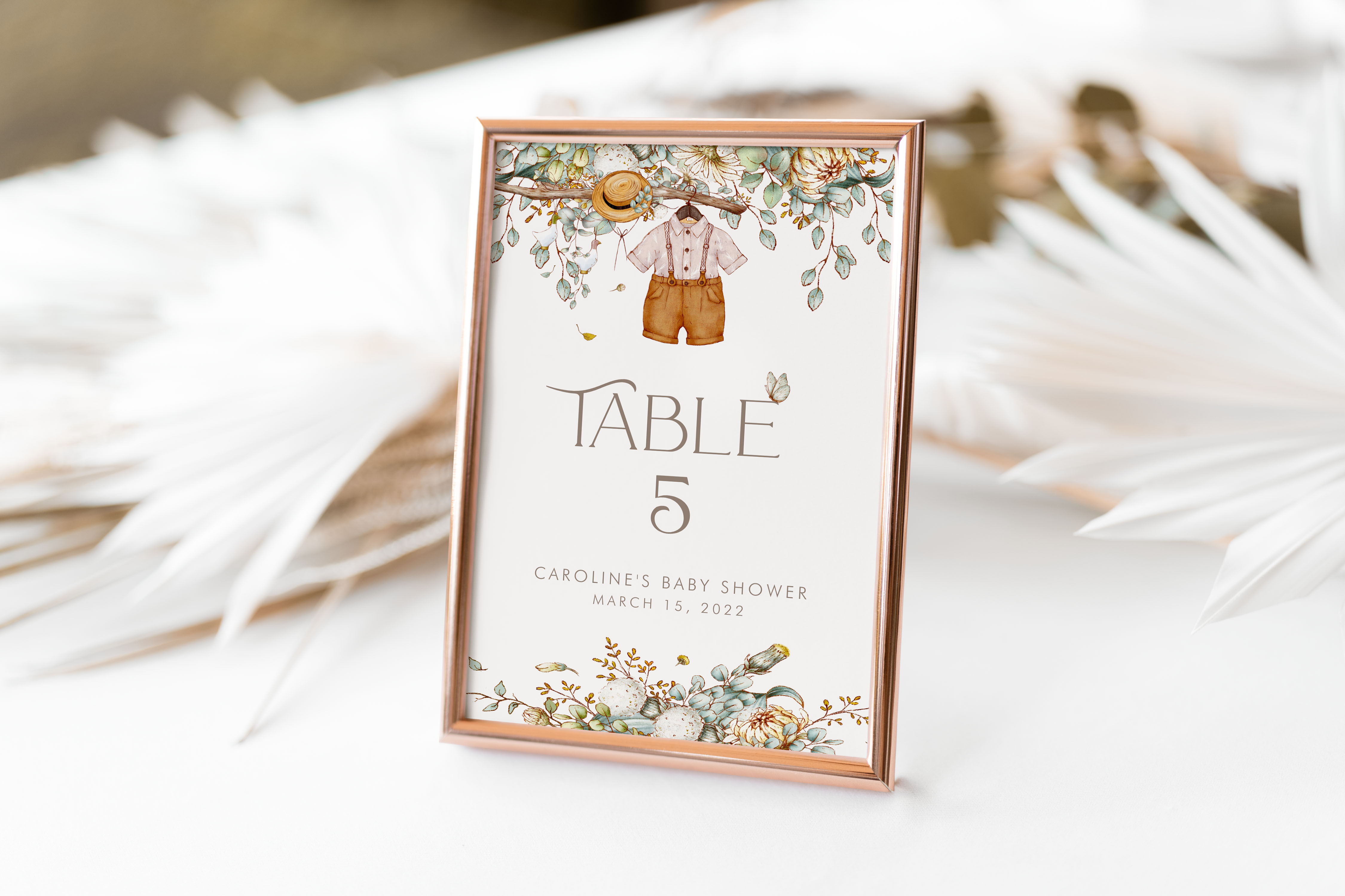 Storybook Table Number Card- Baby Boy design preview