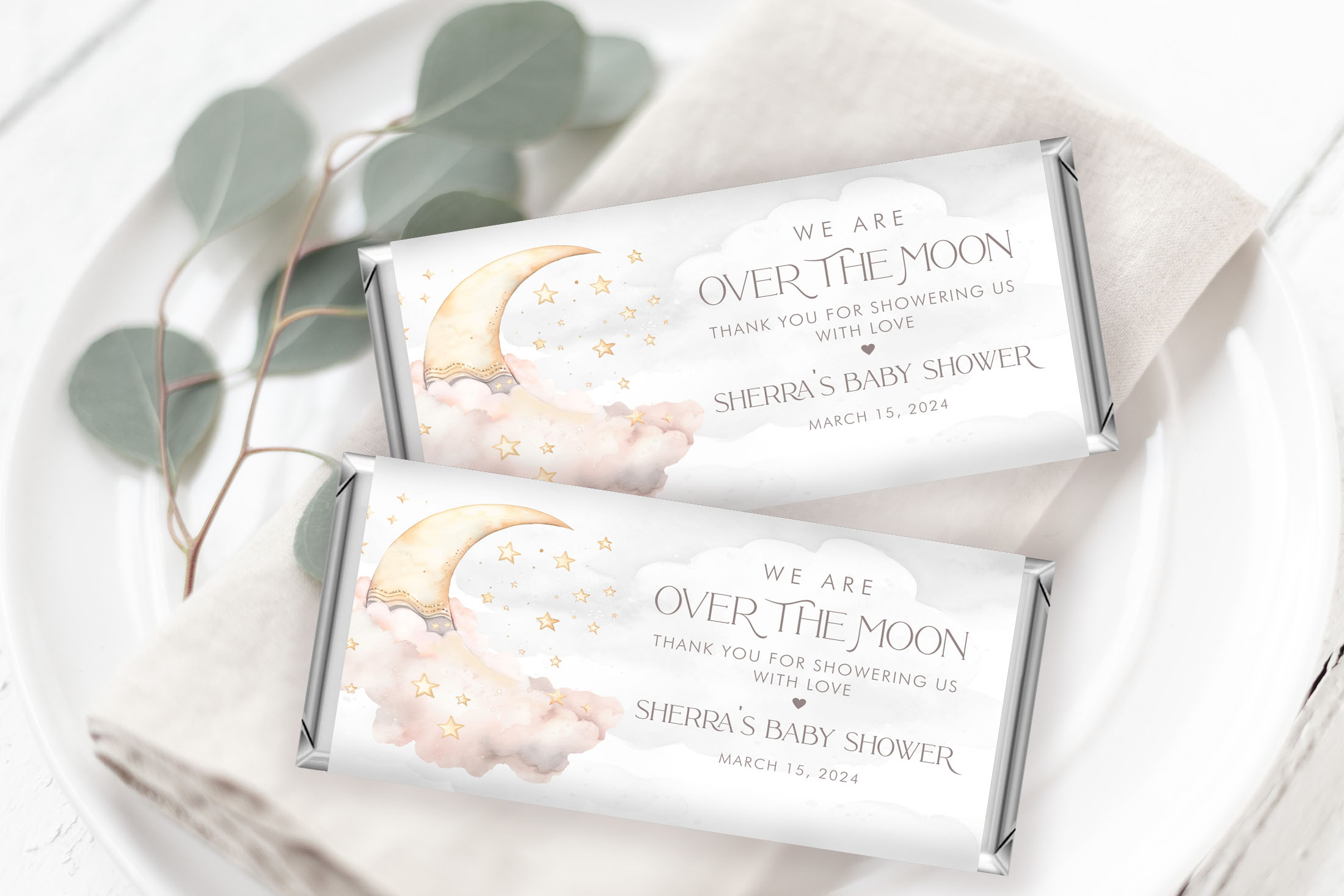 Over the Moon Candy Wrappers- Pink design preview