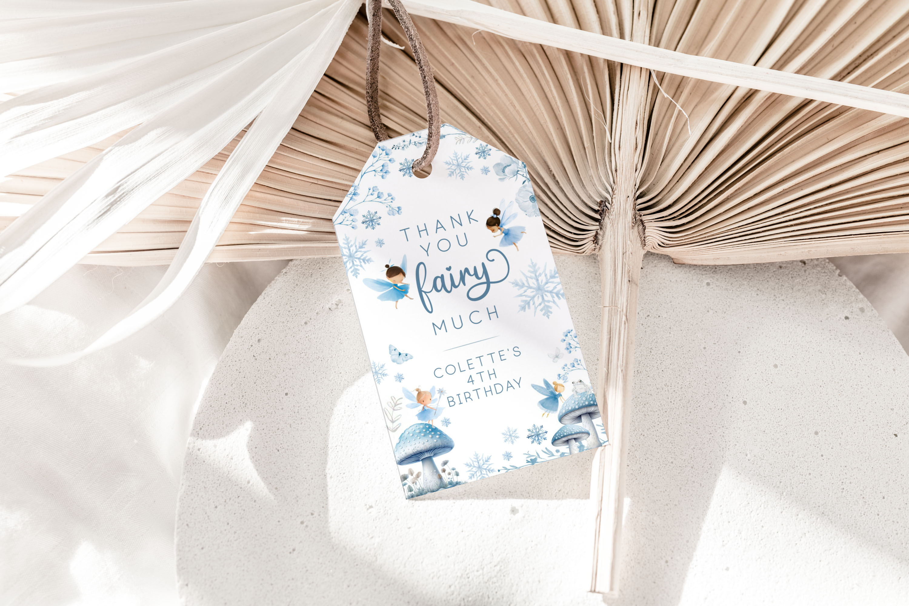 Winter Fairies Rectangle Tags design preview