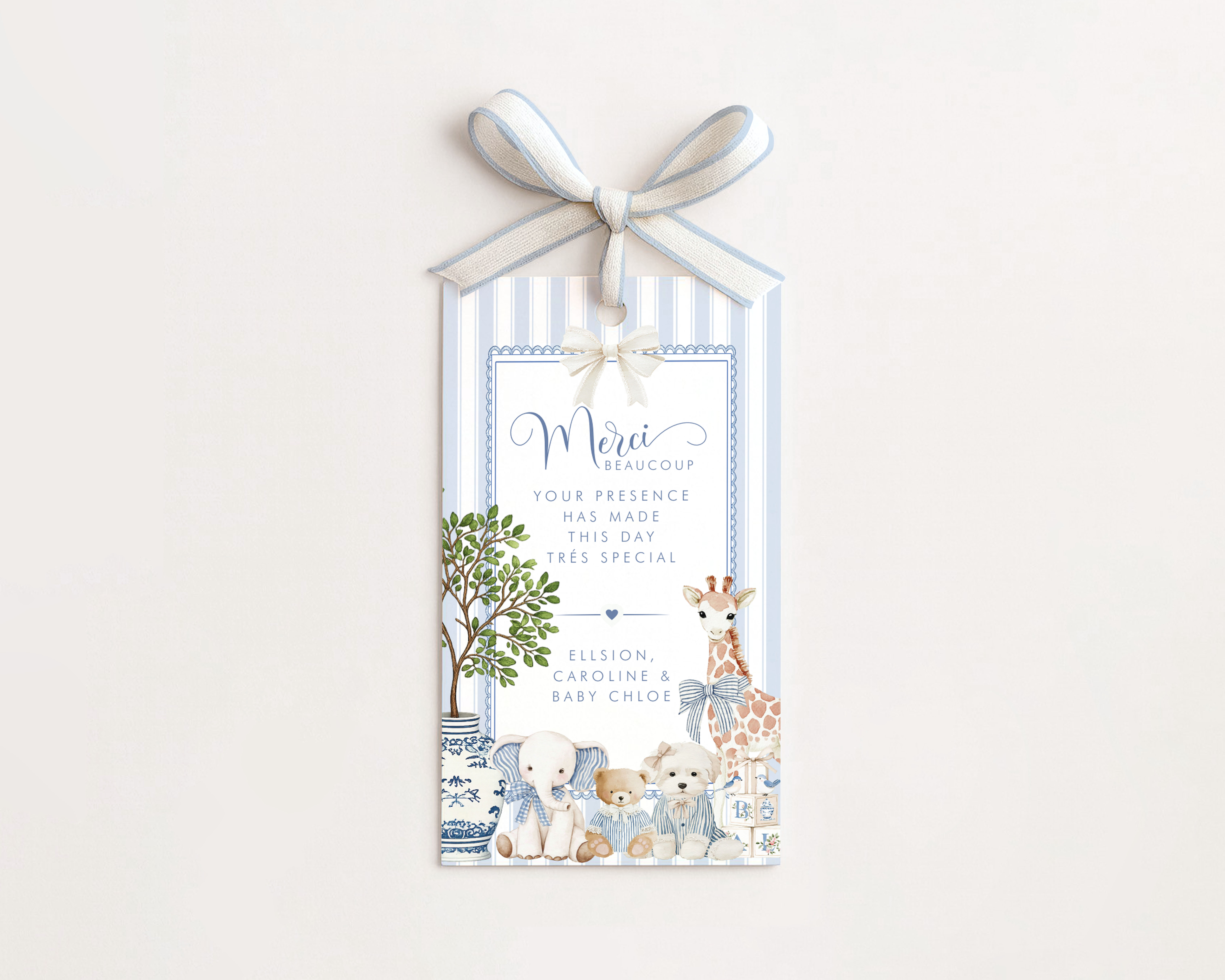 French Nursery Rectangle Tag design preview