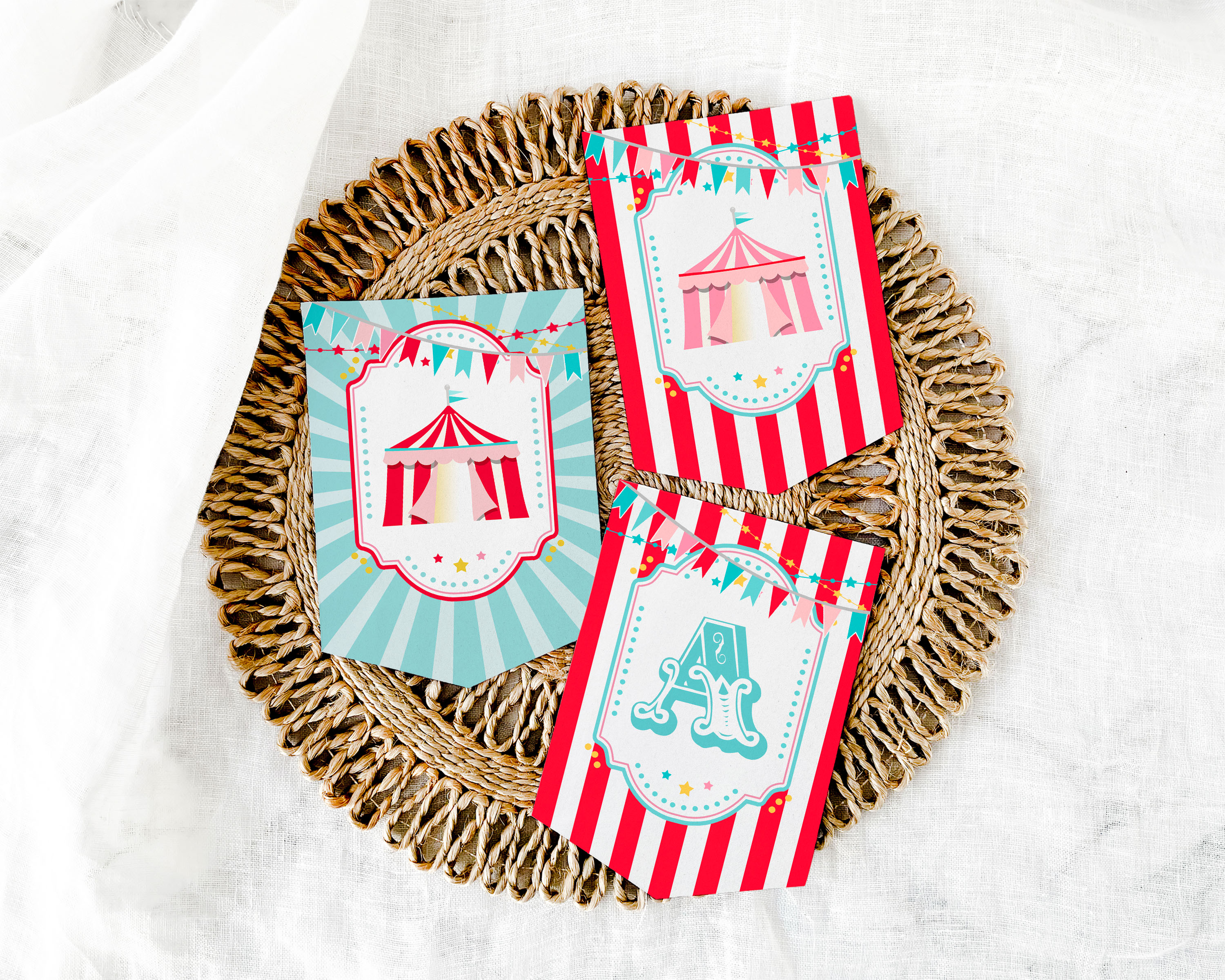 Red & Pink Circus Banner design preview
