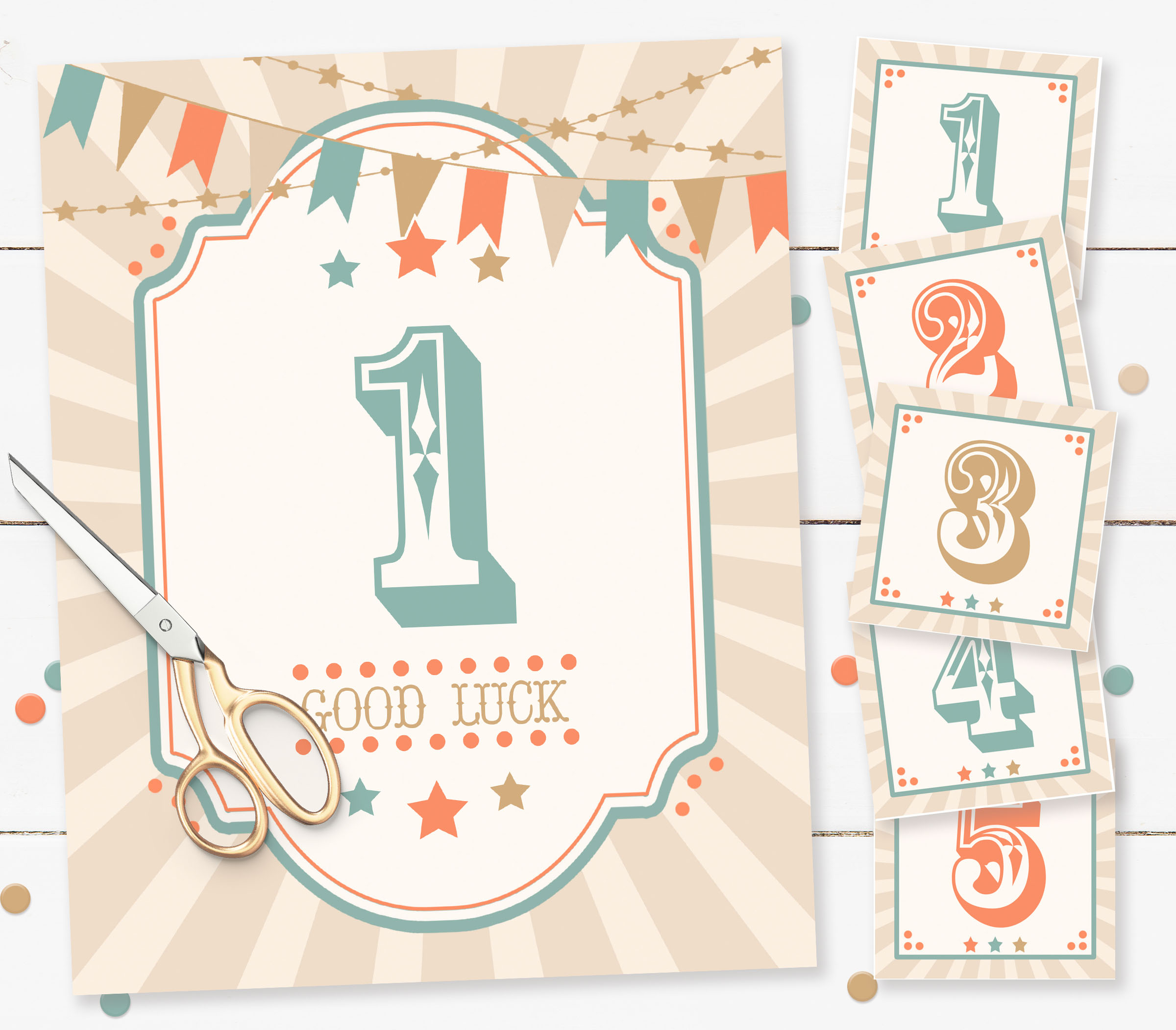 Boho Circus Cake Walk Game design preview
