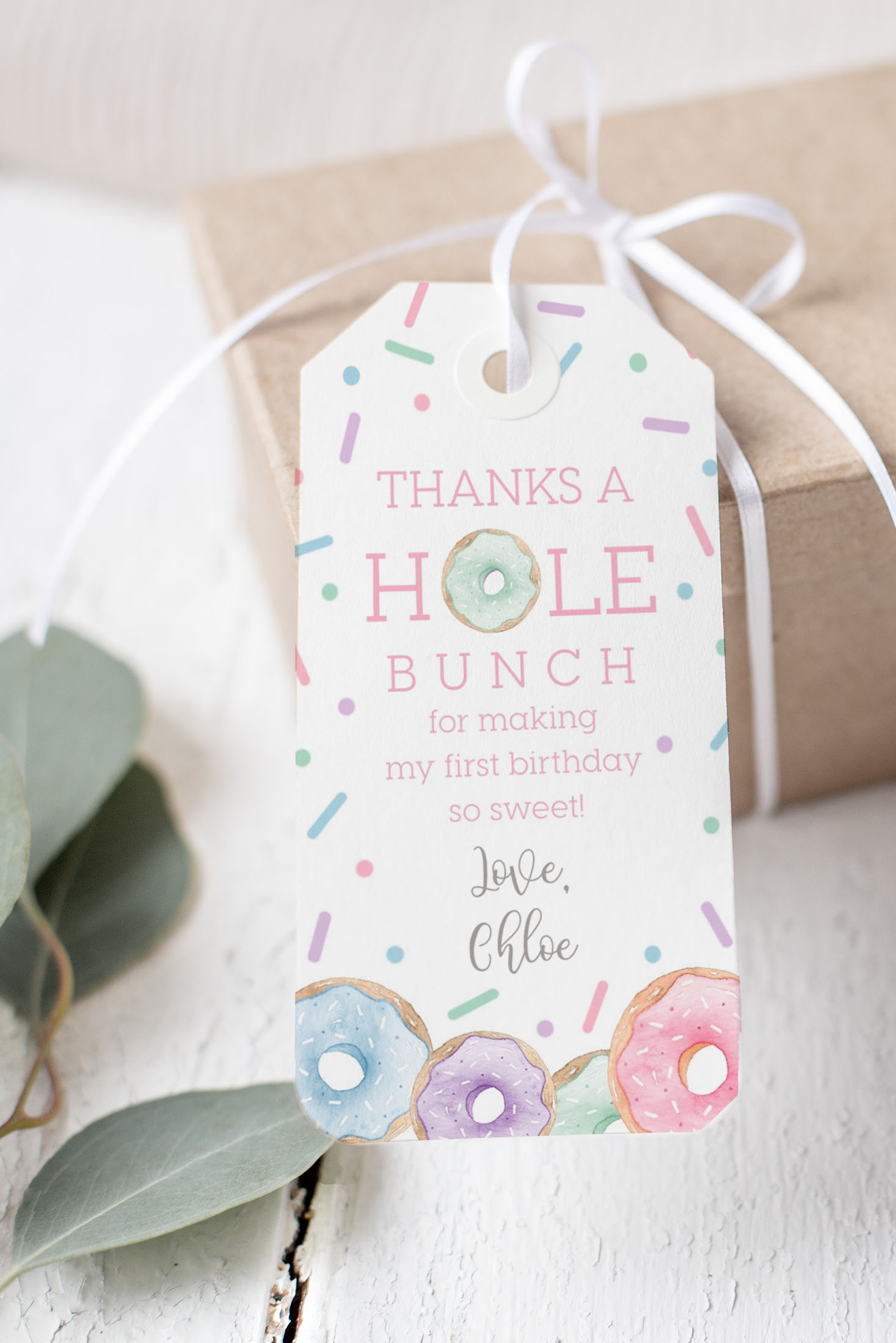 Donut Party Thank You Tags design preview