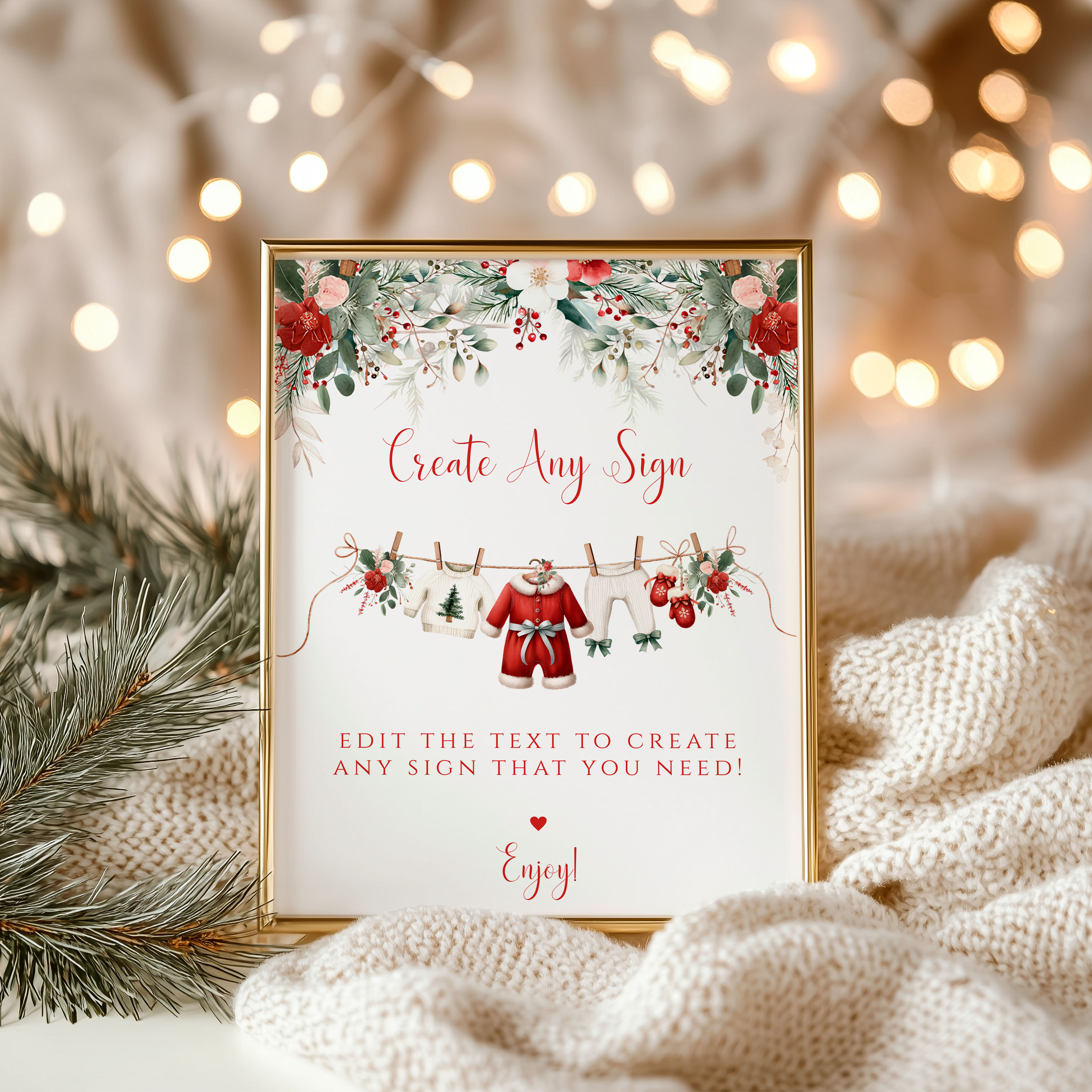 Merry Little Baby Shower DIY Signs design preview
