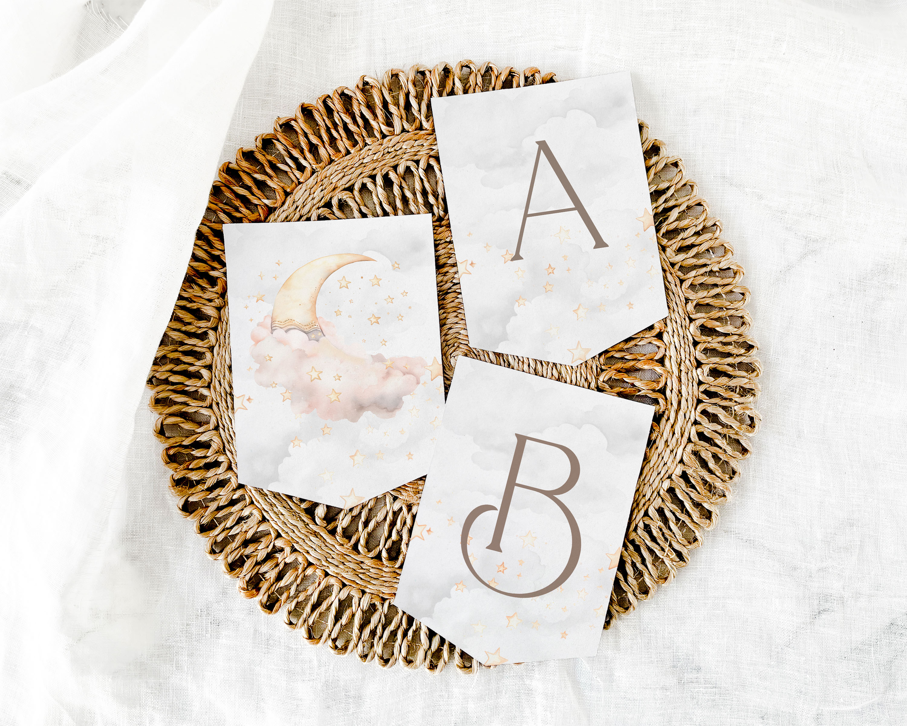Over the Moon Baby Shower Banner- Pink design preview