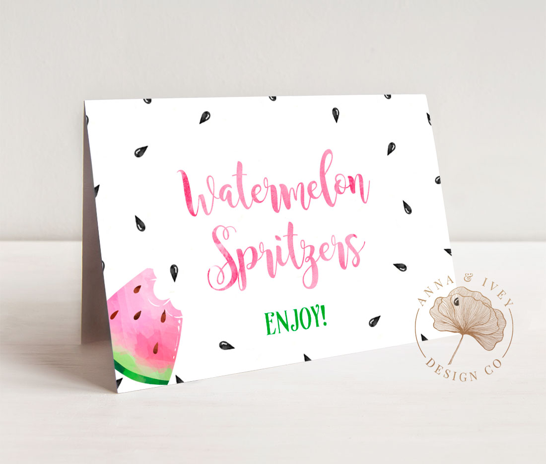 Watermelon Food Cards design preview