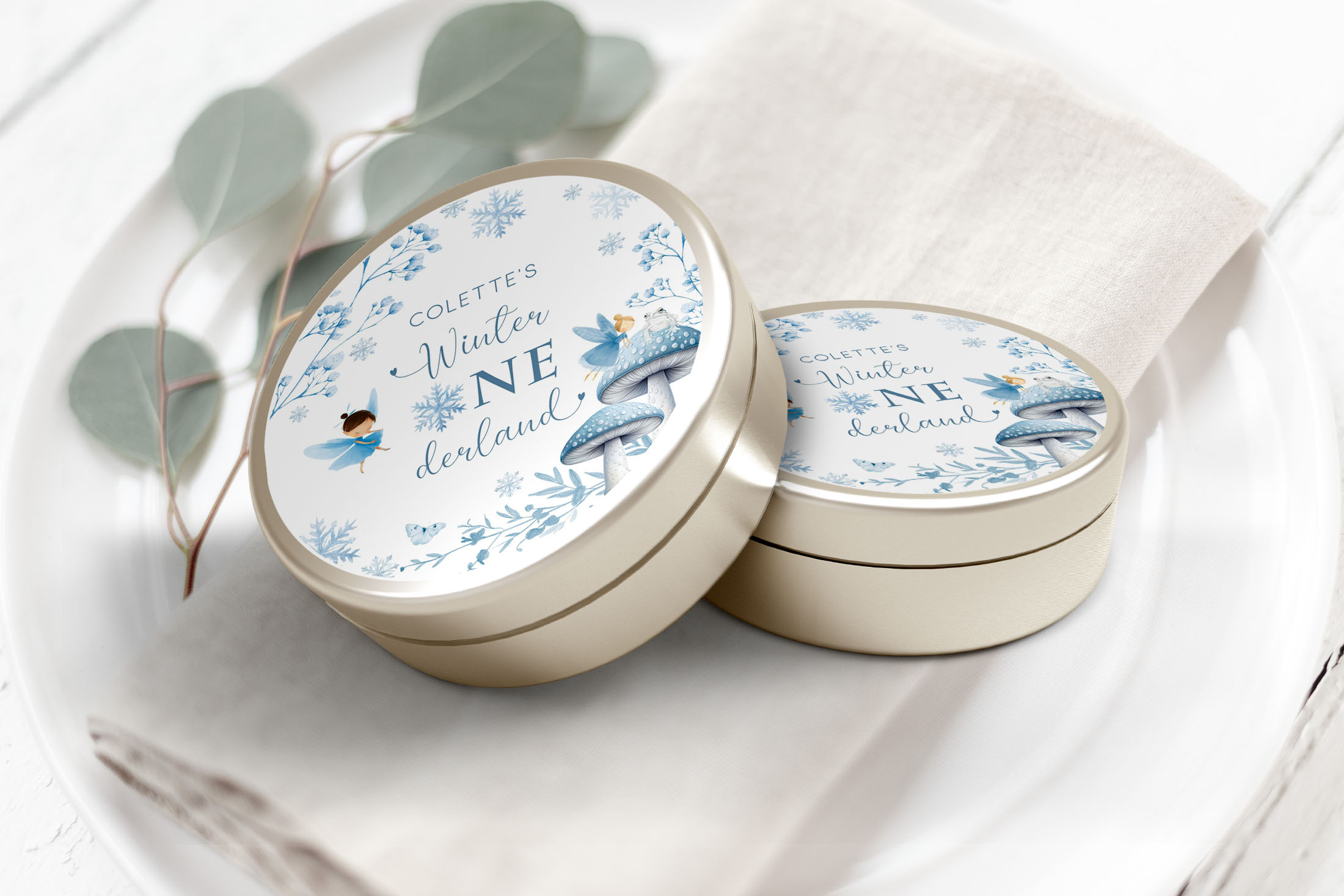 Winter Fairies Favor Circles- Onederland design preview