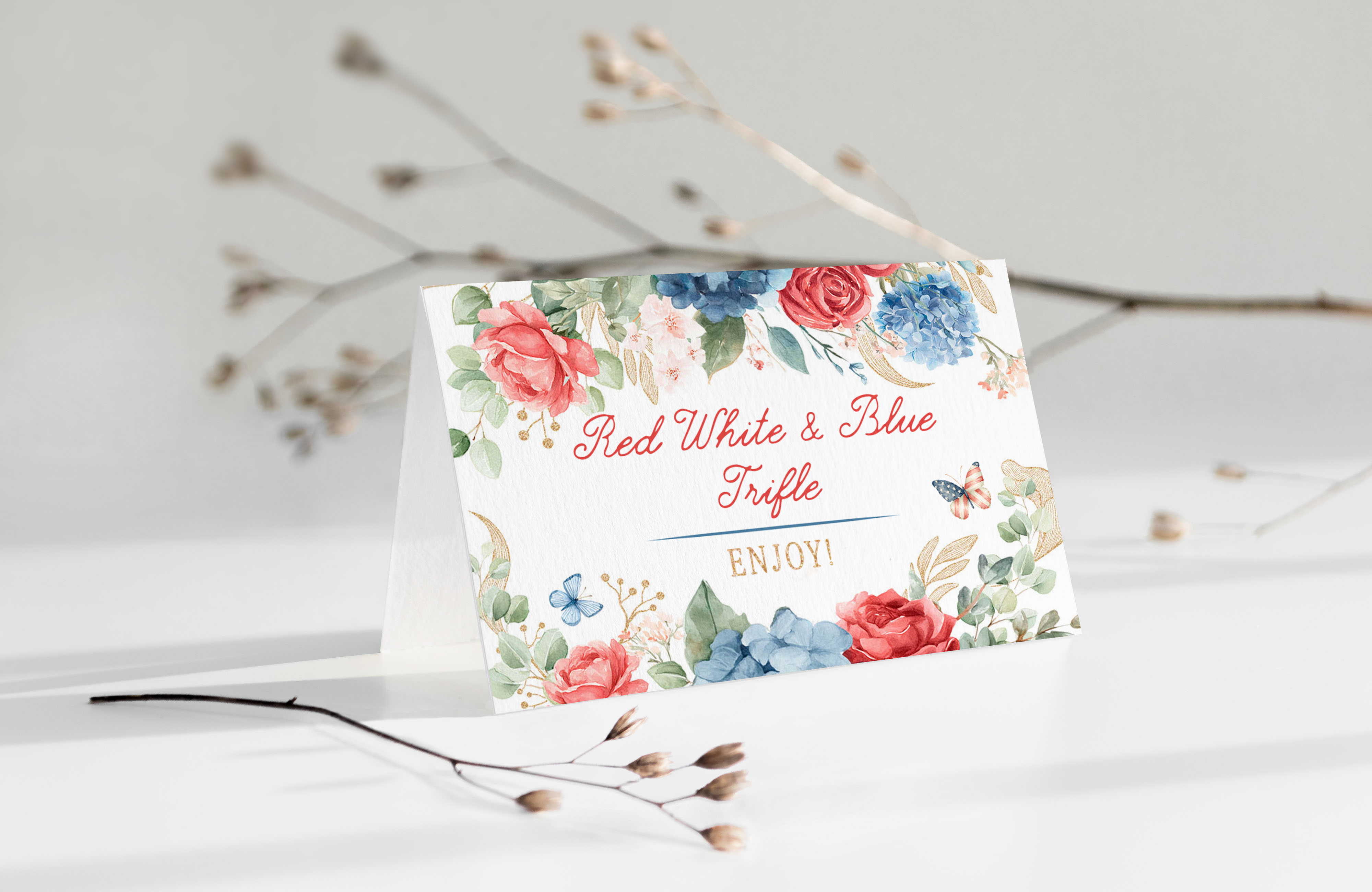 Red White and I Do Food Cards2 design preview