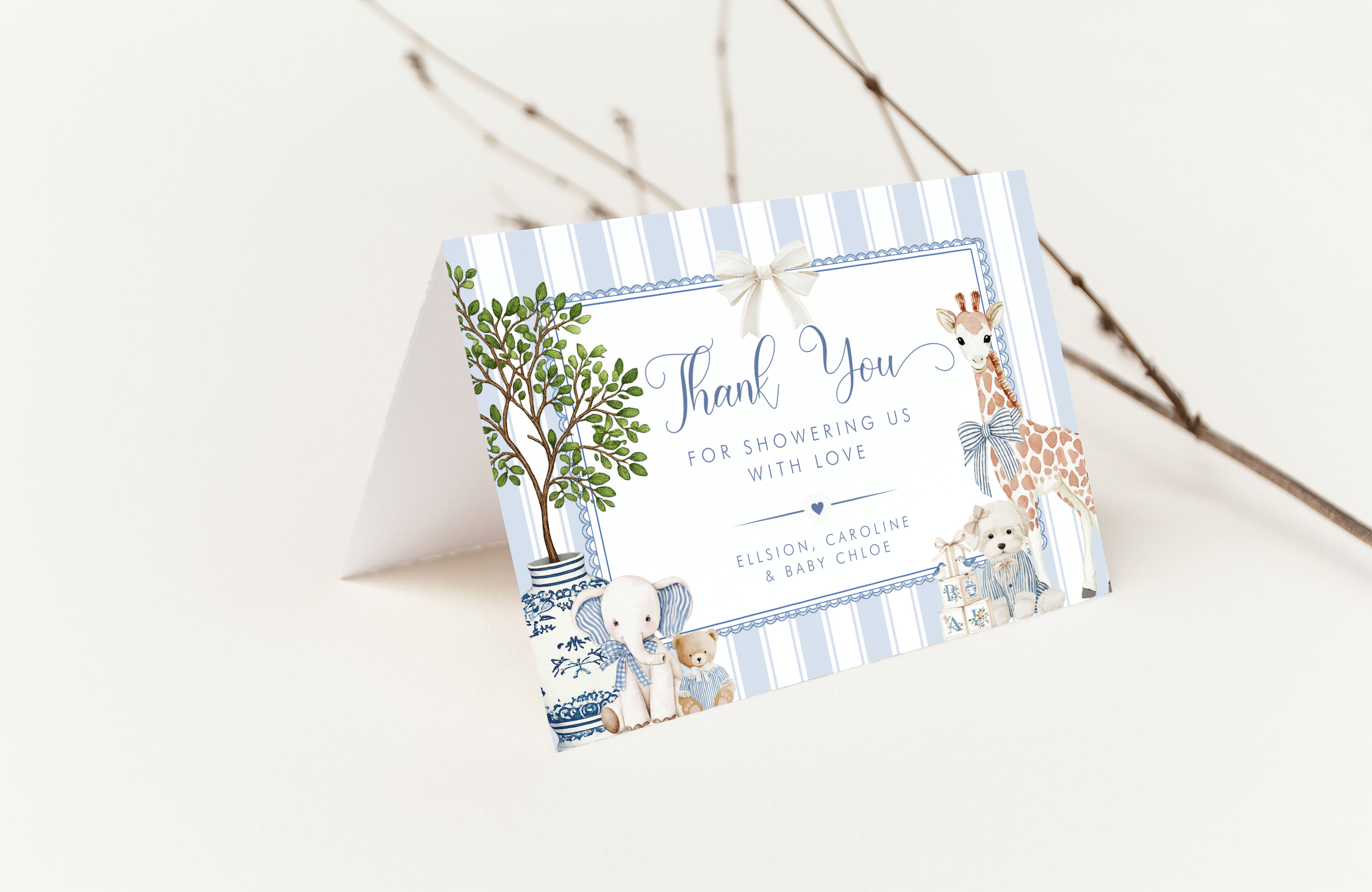 French Nursery Thank You Card design preview