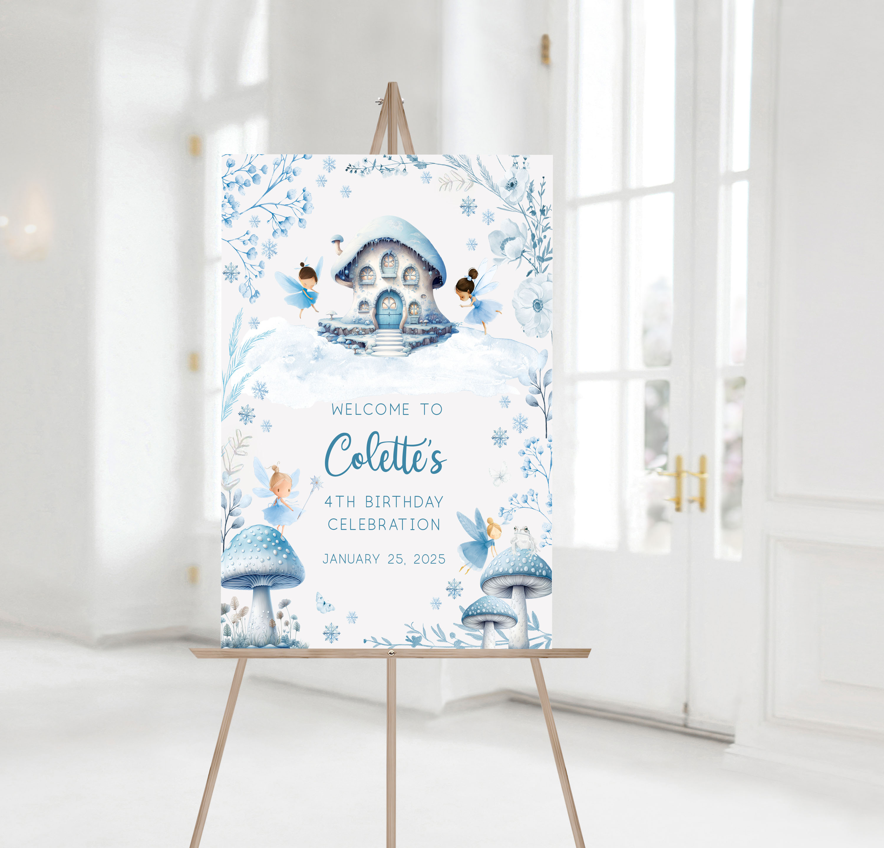 Winter Fairies Welcome Sign design preview
