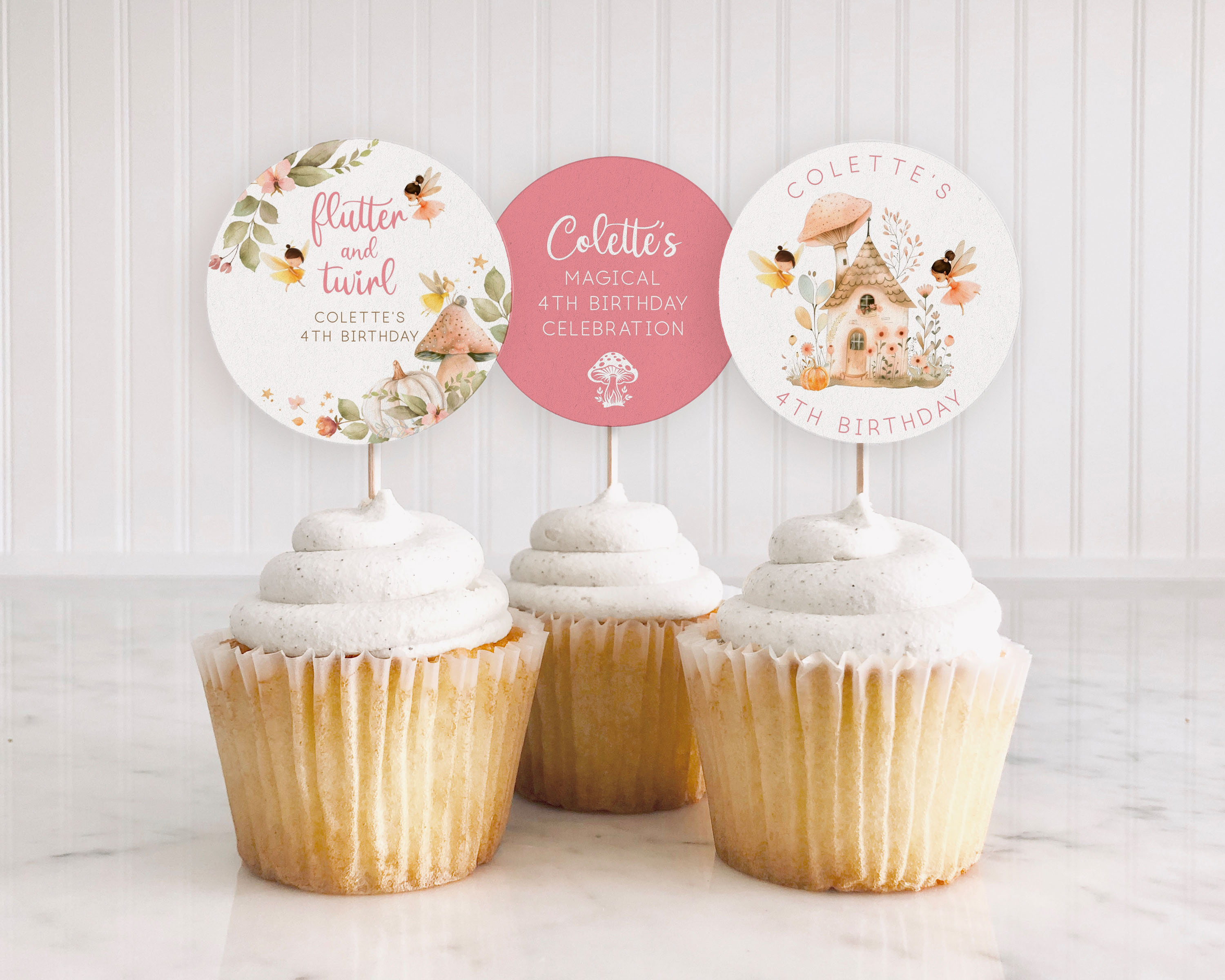 Autumn Fairies Cupcake Toppers design preview