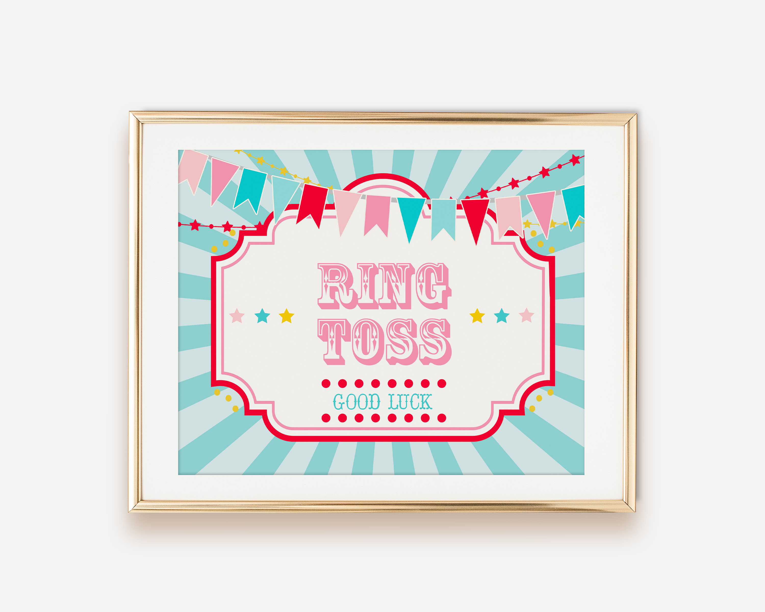 Red & Pink Circus Game Signs- Blue Burst design preview
