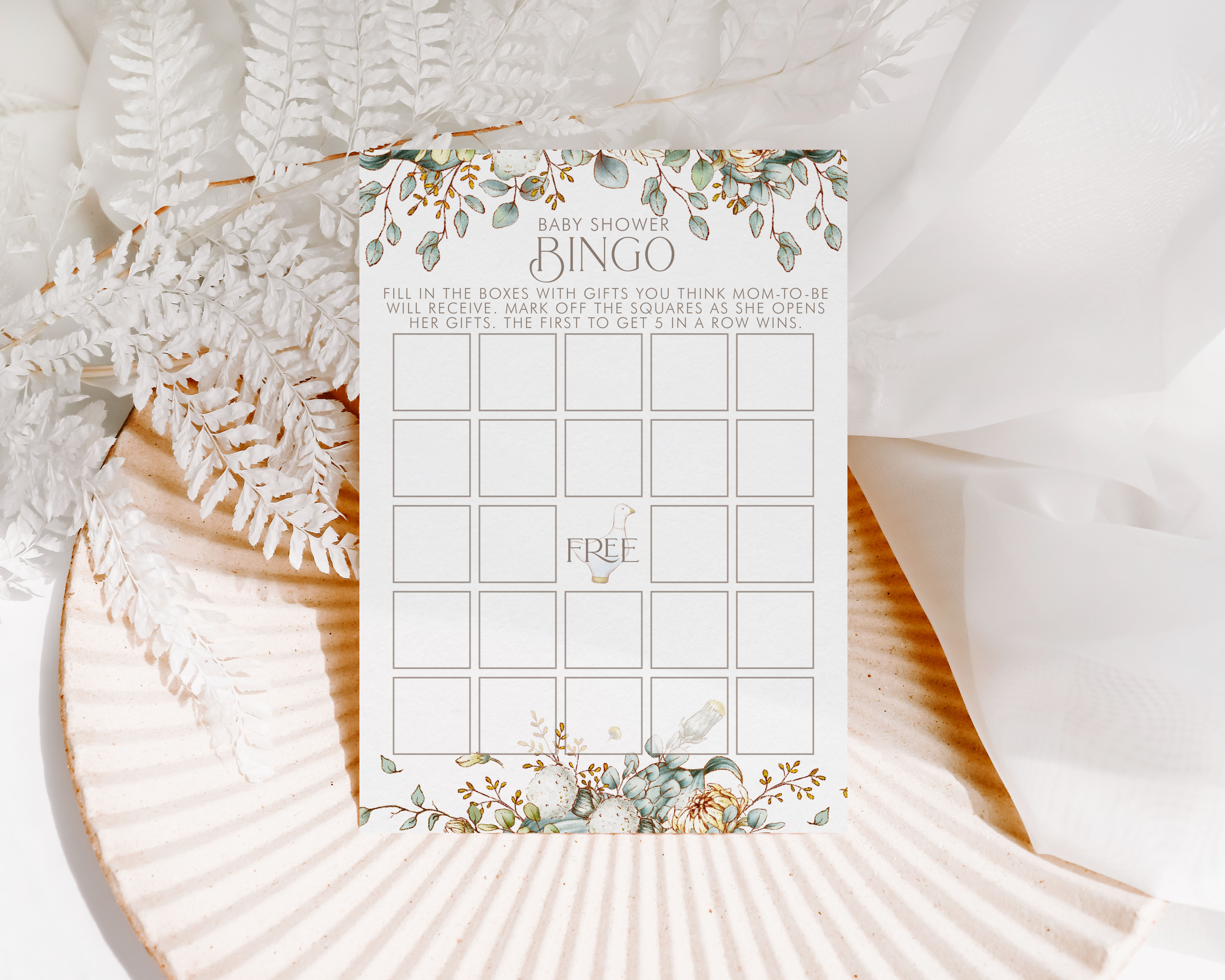 Storybook Baby Shower Bingo Card design preview