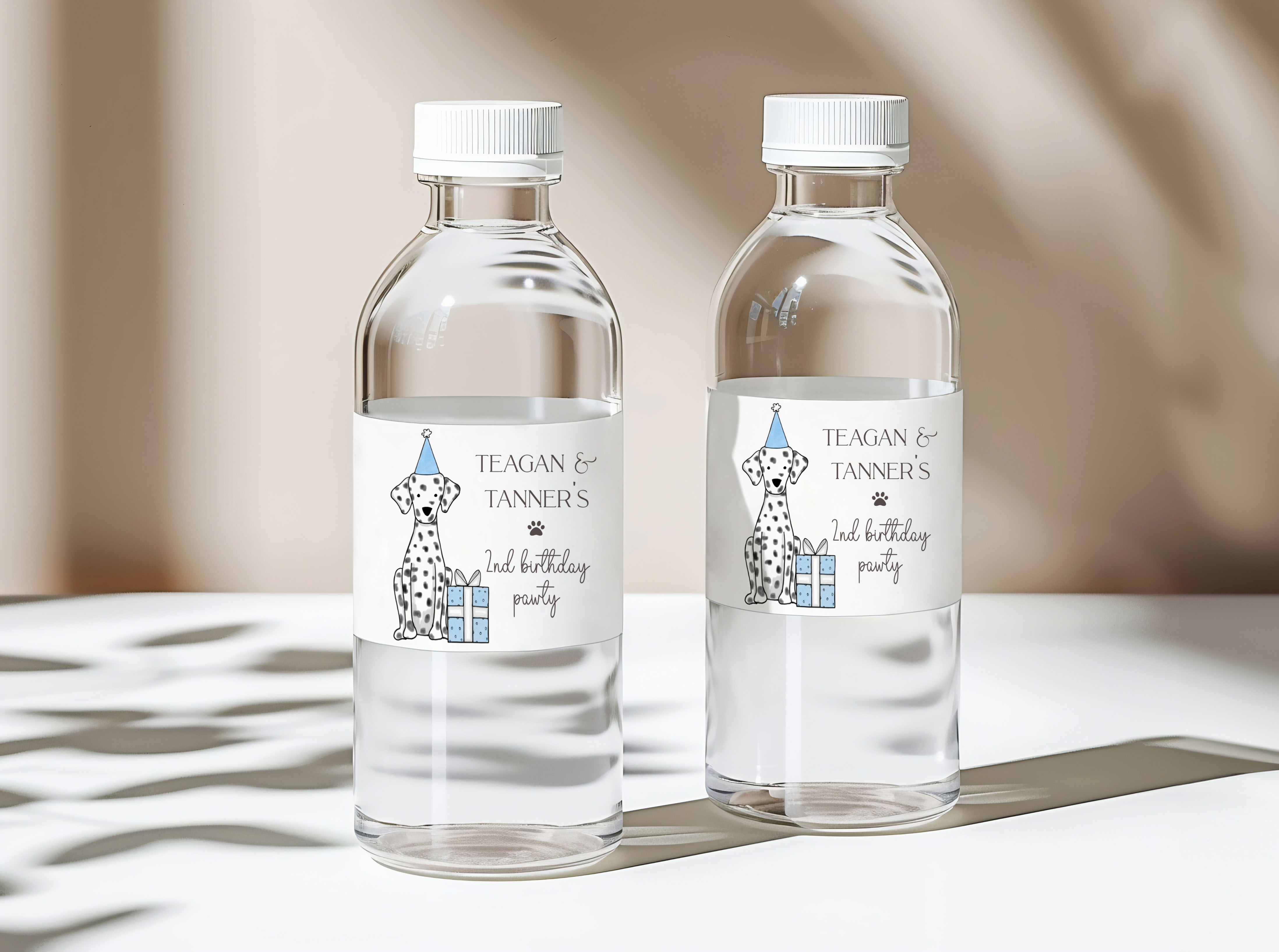 Let's Pawty Drink Labels- Blue design preview