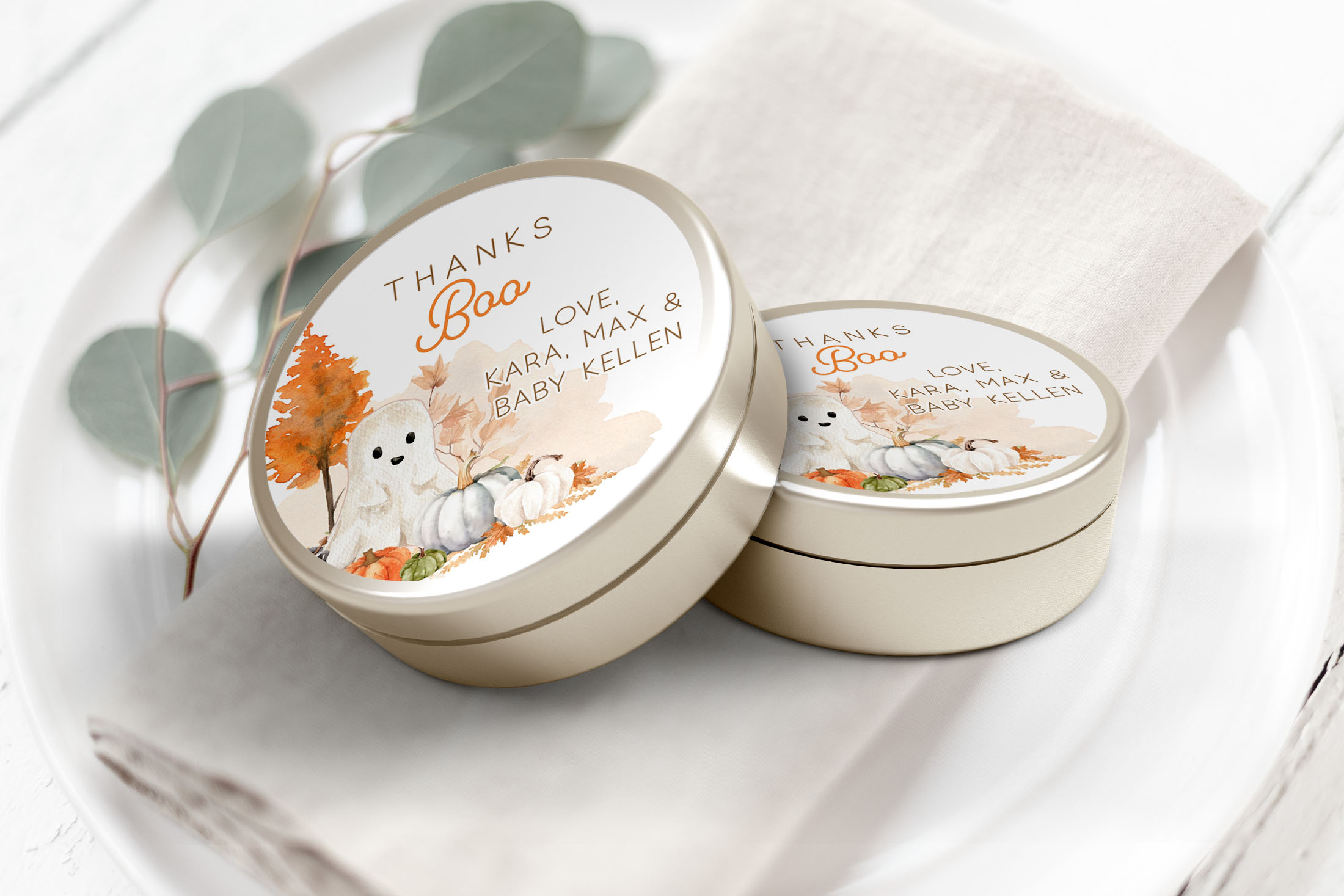 Little Boo Favor Circles design preview