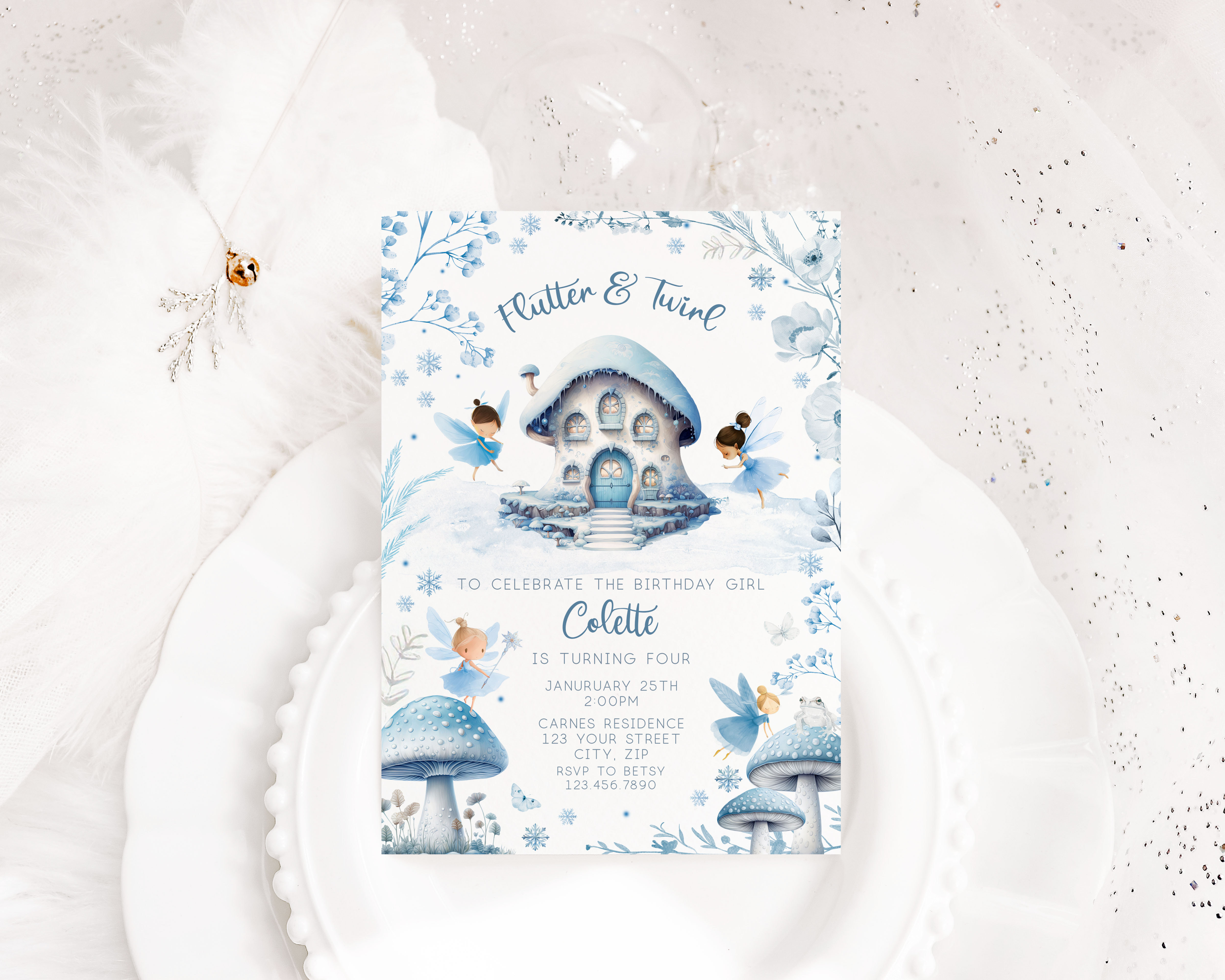 Winter Fairies Invitation design preview
