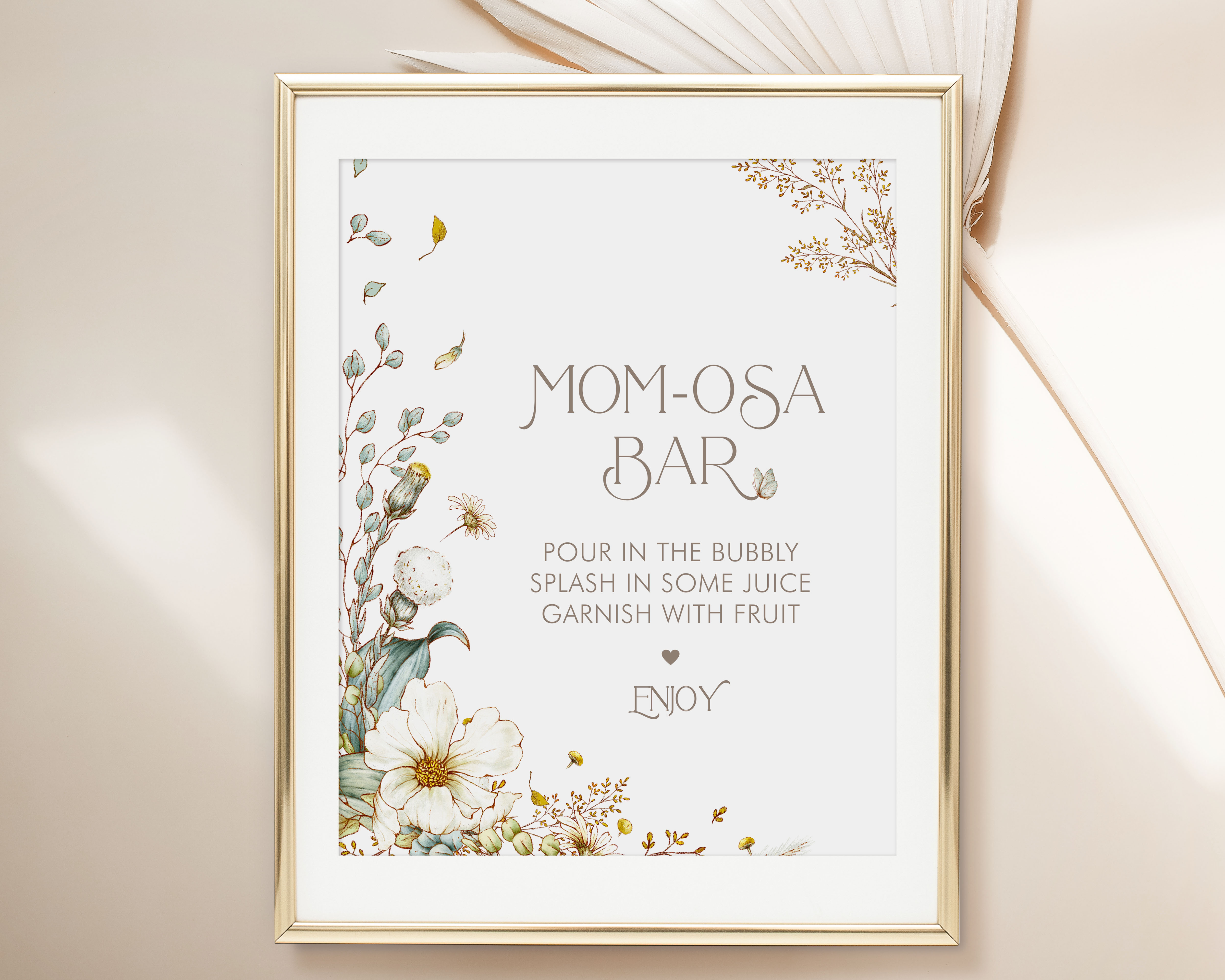 Vintage Baby Shower Mom-osa Bar Signs design preview
