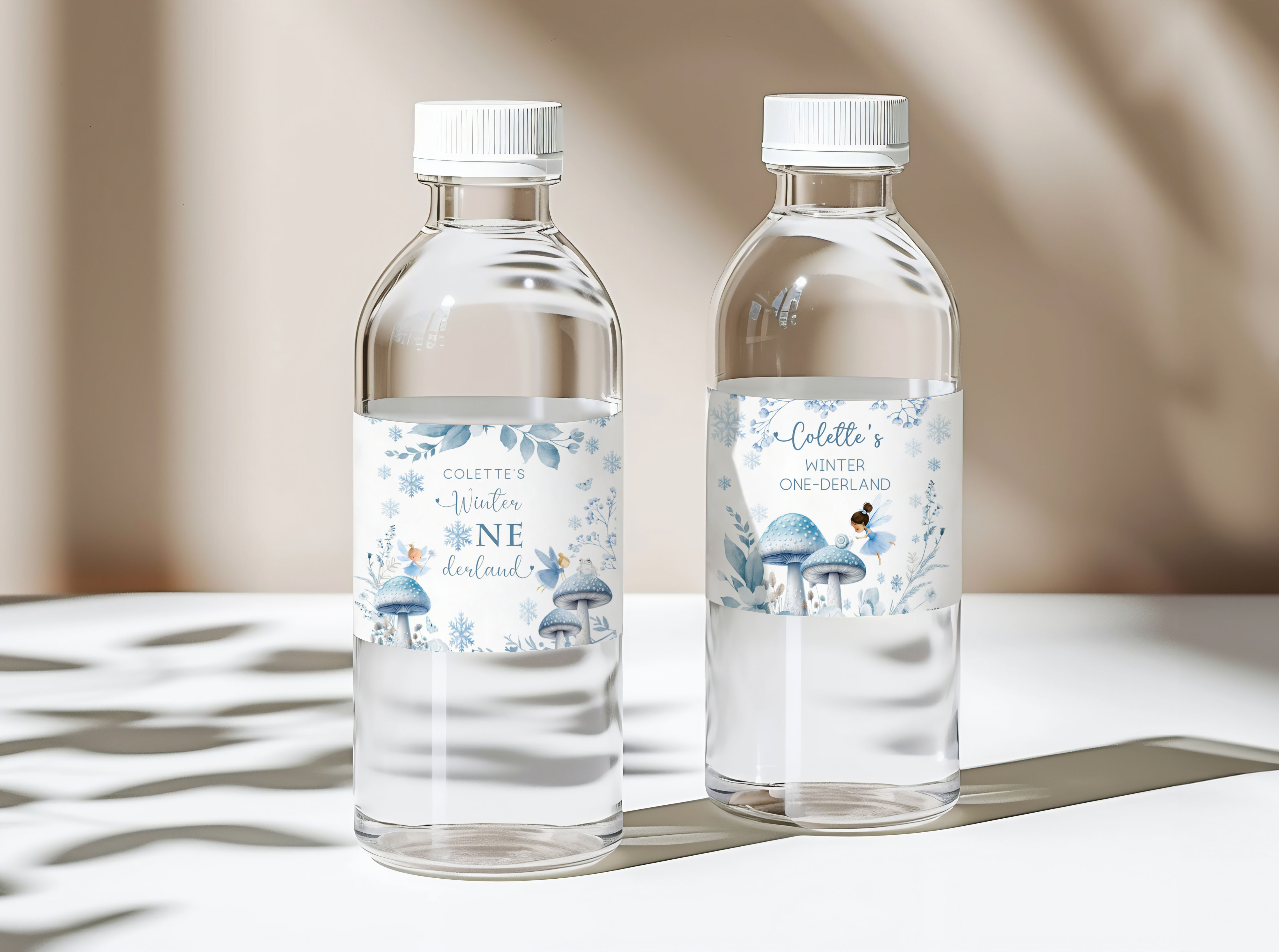 Winter Fairies Drink Labels design preview