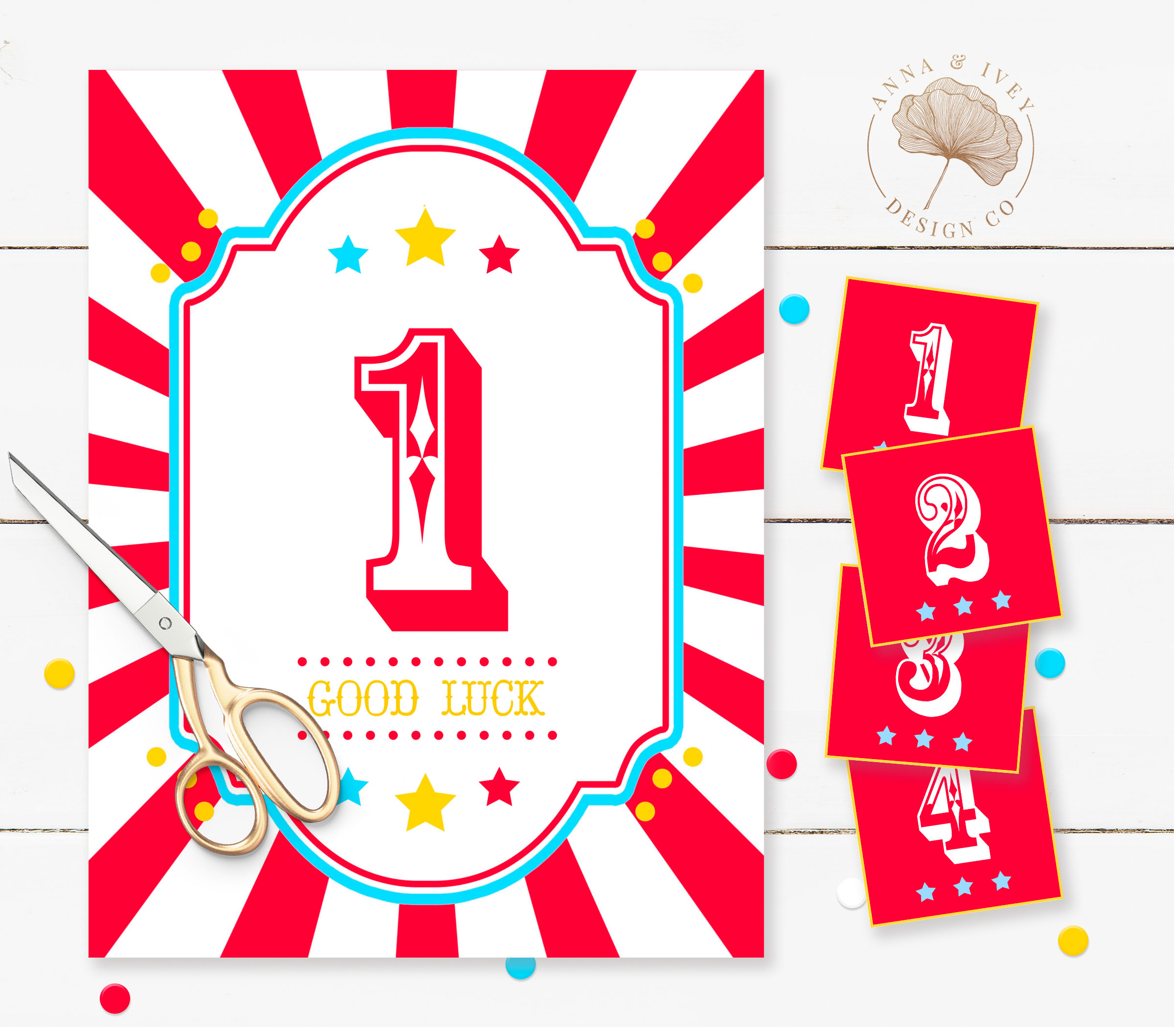 Bright Red Circus Cake Walk Game design preview