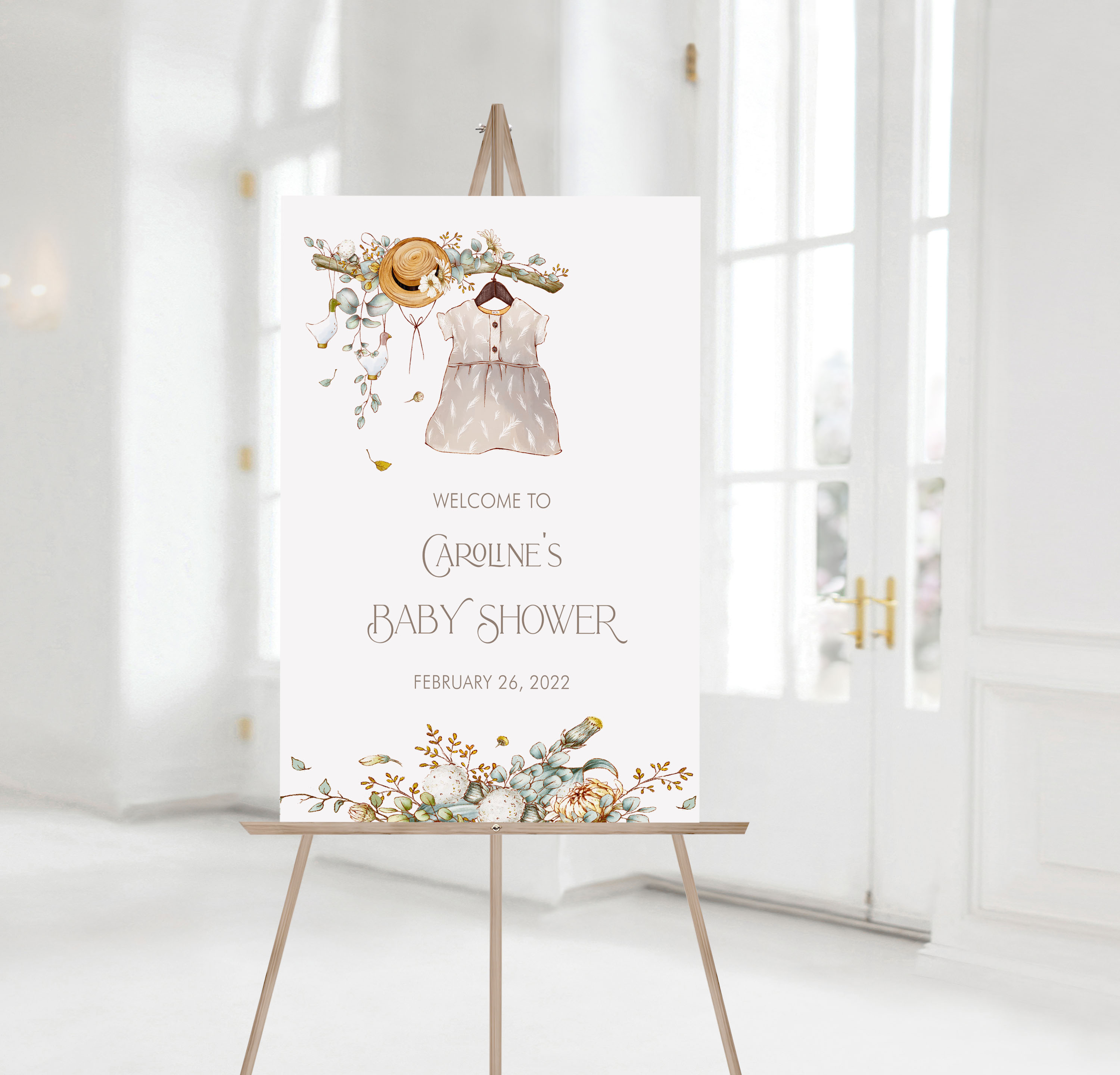 Storybook Baby Shower Welcome Sign- Baby Girl design preview