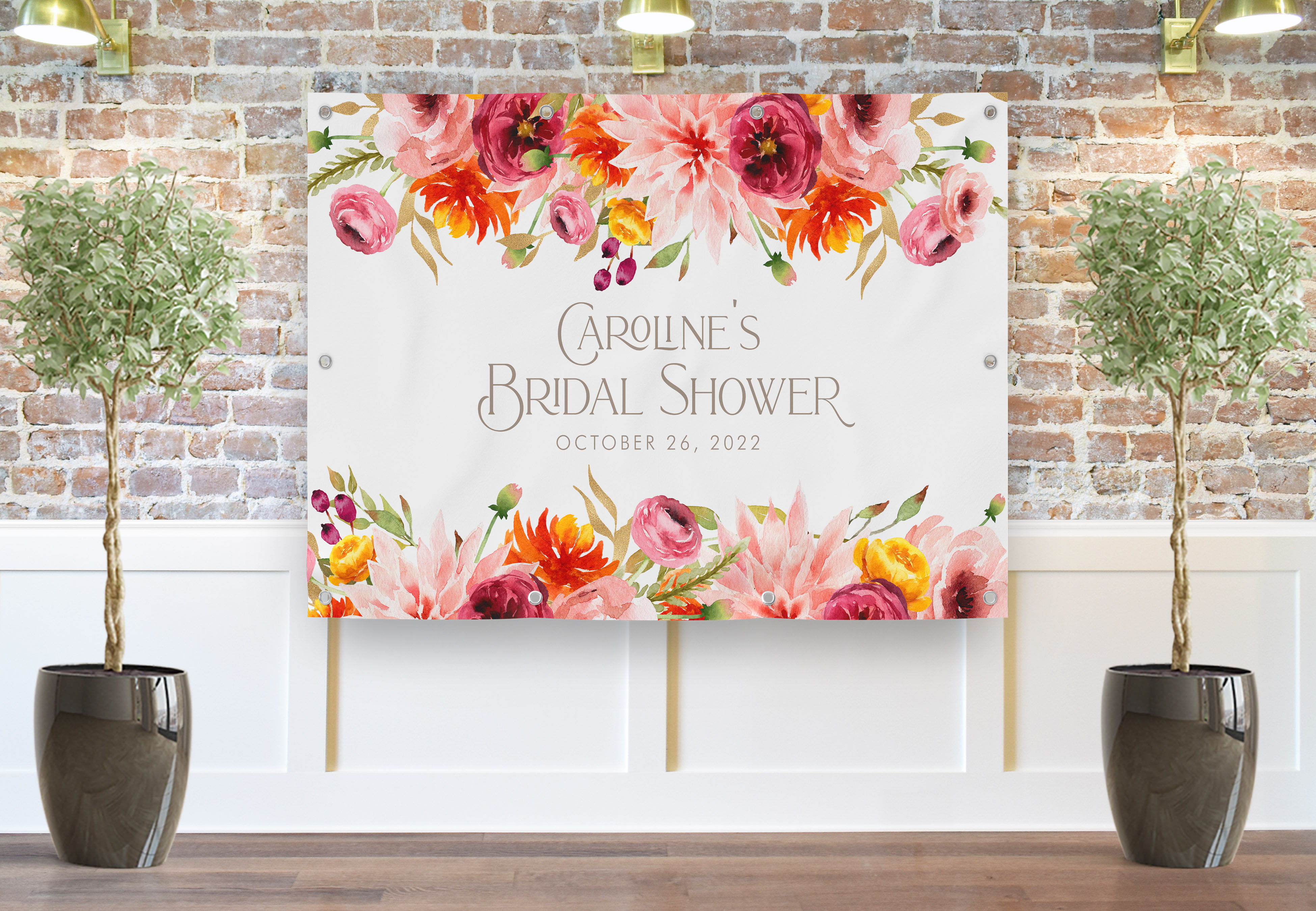 Fall Floral Backdrop- 48 x 72- Bridal Shower design preview