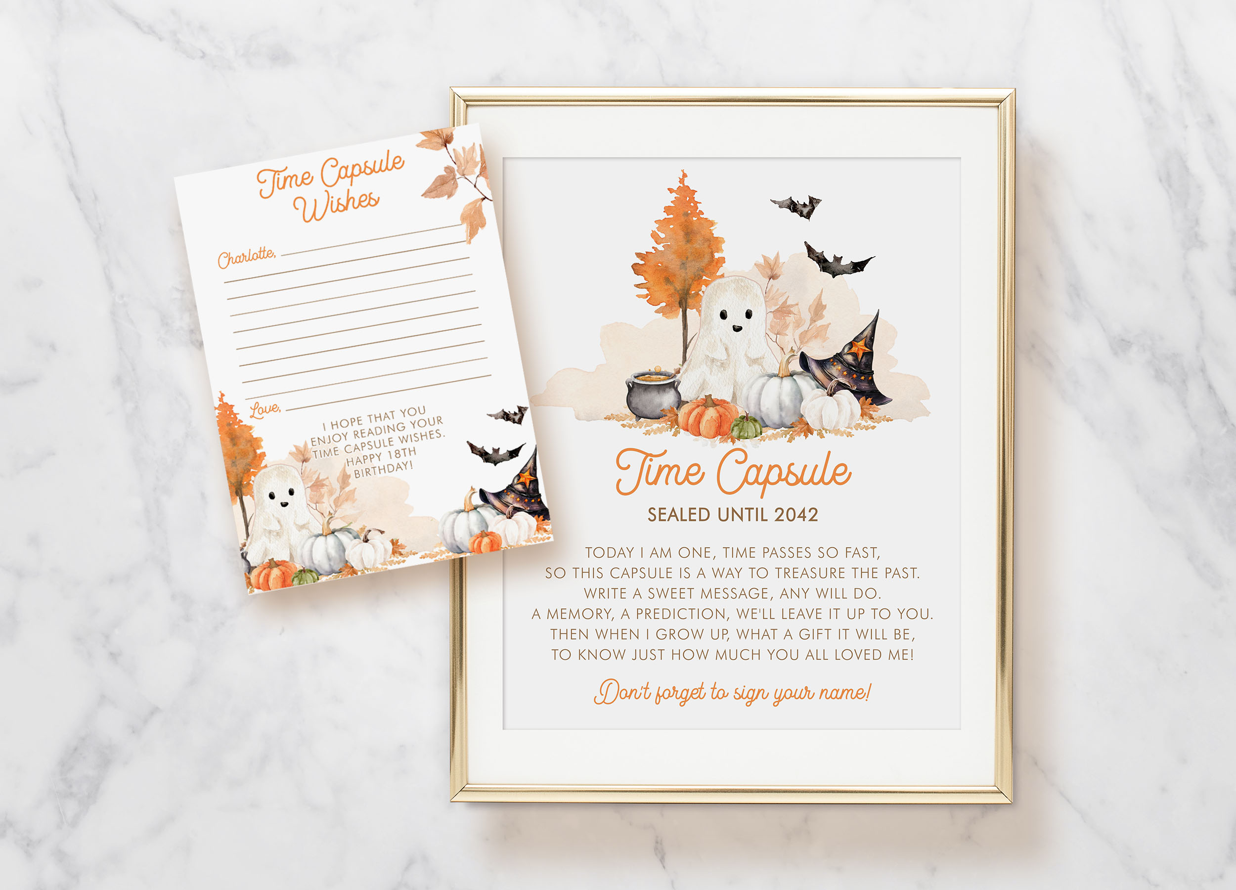 Little Boo Time Capsule Sign & Cards design preview